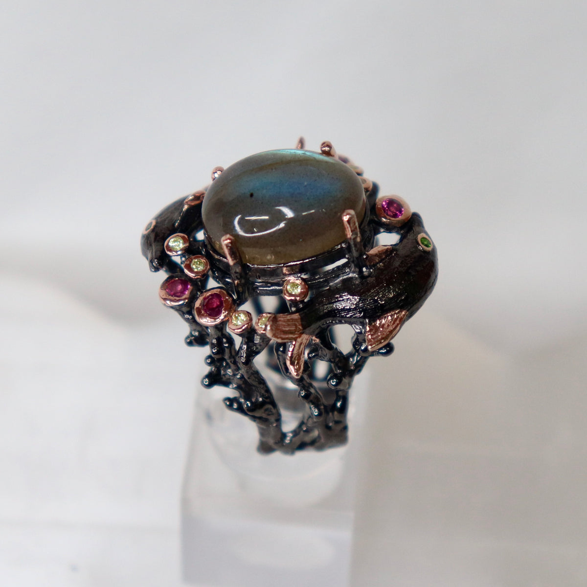 Labradorite Dolphin Sterling Silver Ring Sz 9 - The Spirit of Life