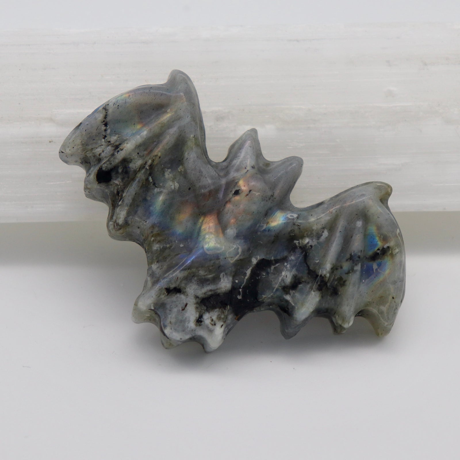 Labradorite Bat Carving 61g - The Spirit of Life