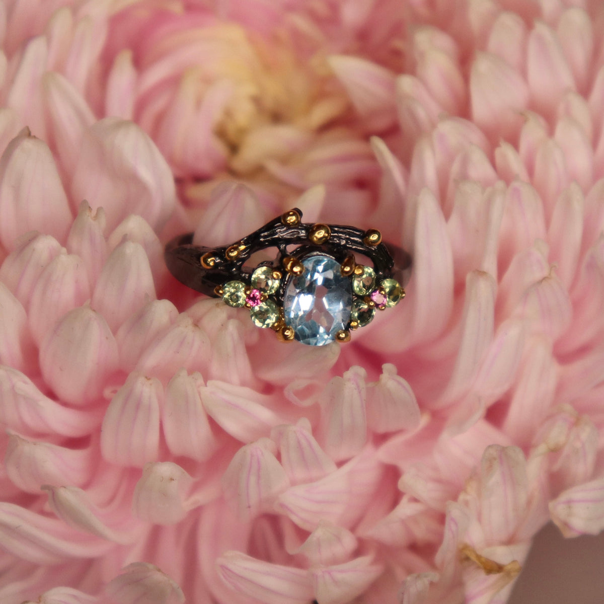 Blue Topaz Sterling Silver Ring Sz 7.25 - The Spirit of Life