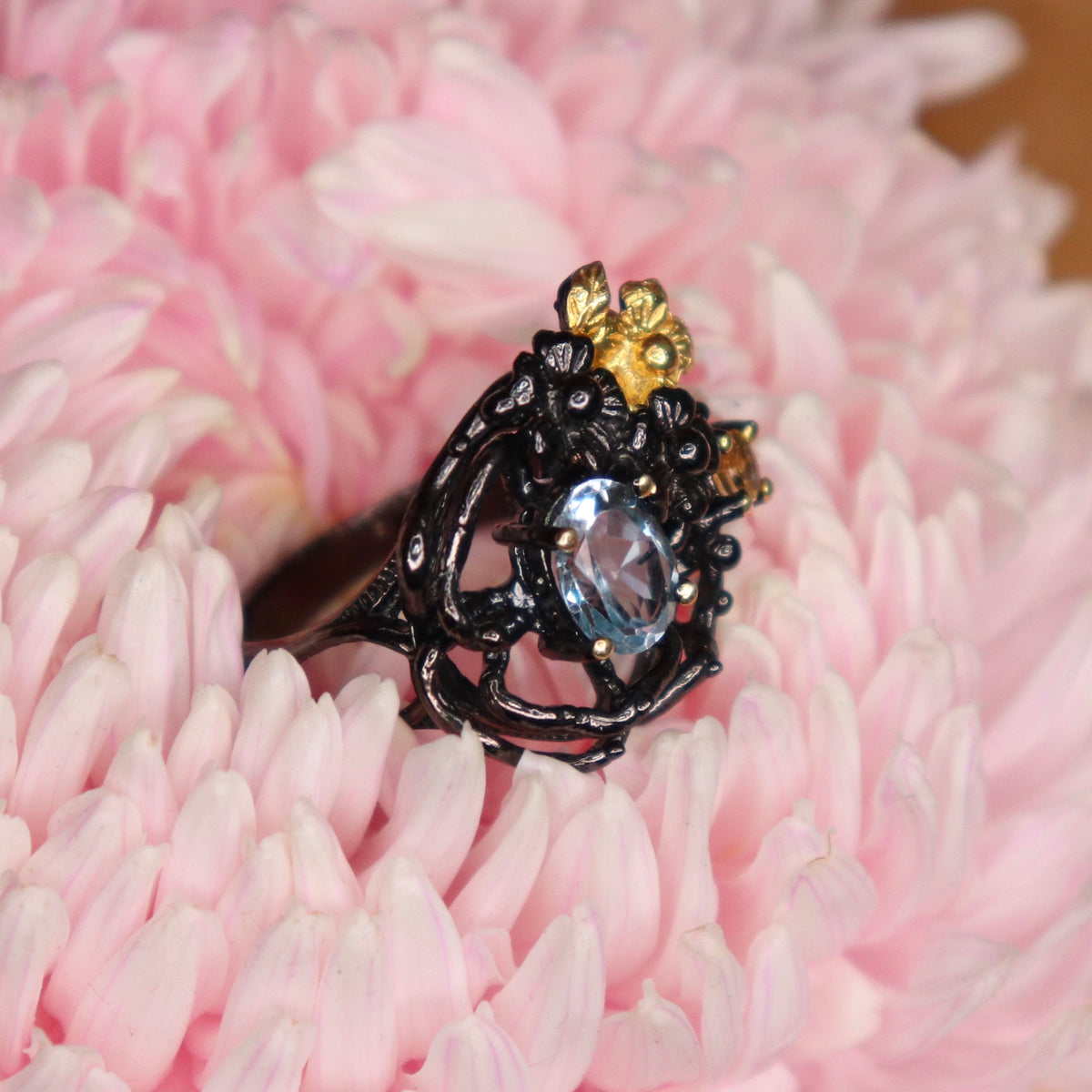 Blue Topaz Sterling Silver Ring Sz 7.5 - The Spirit of Life