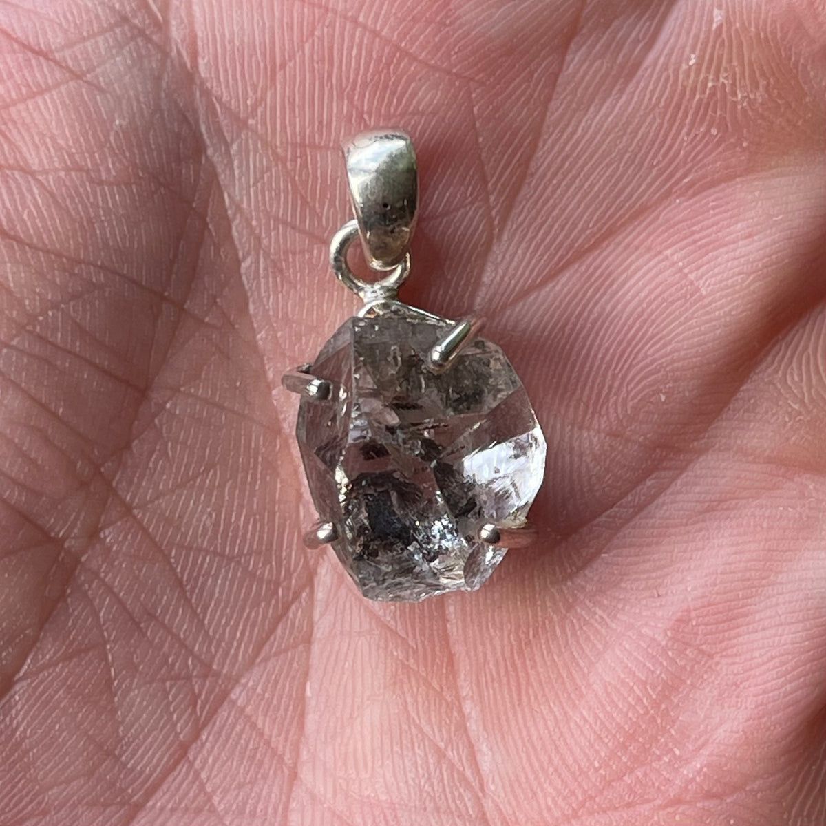 Bespoke Sterling Sliver Herkimer Diamond Pendant HDR31