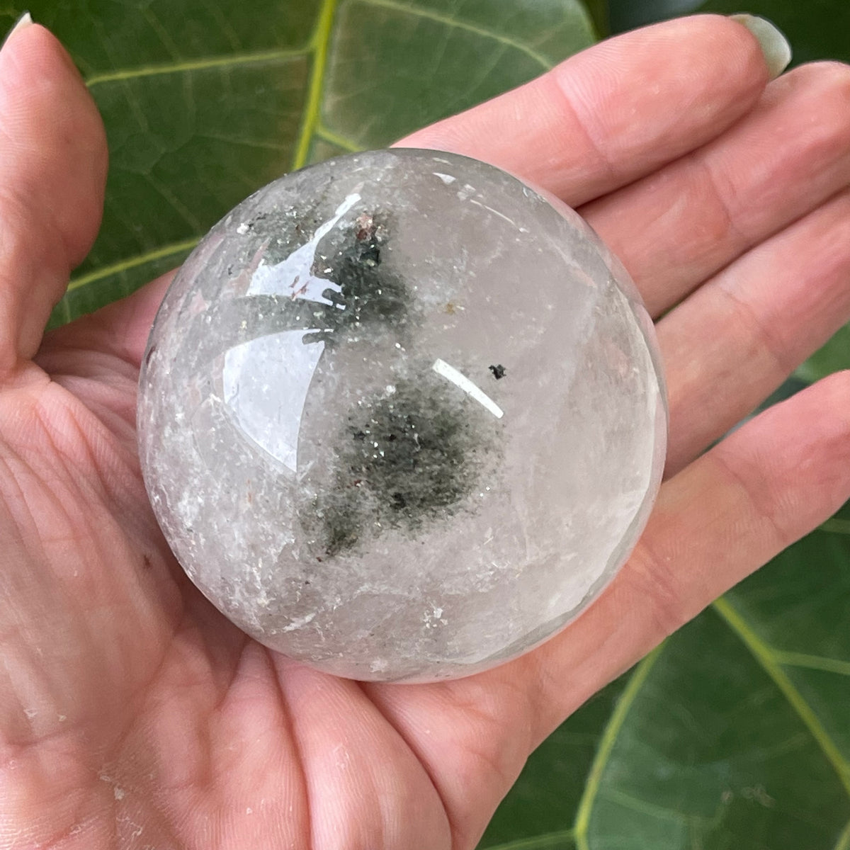 Green Ghost Quartz Crystal Sphere