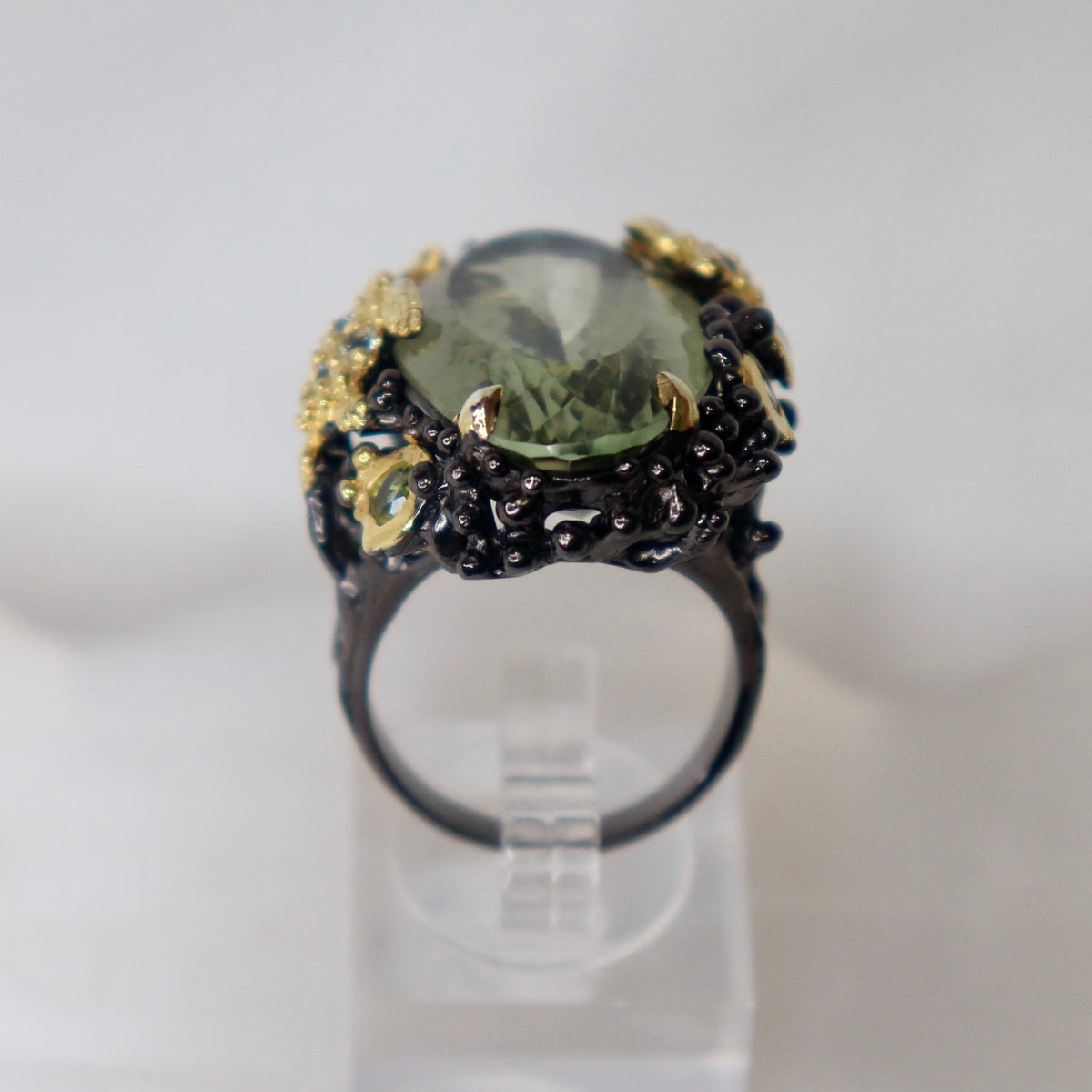 Green Amethyst Sterling Silver Ring Sz 7.75 - The Spirit of Life