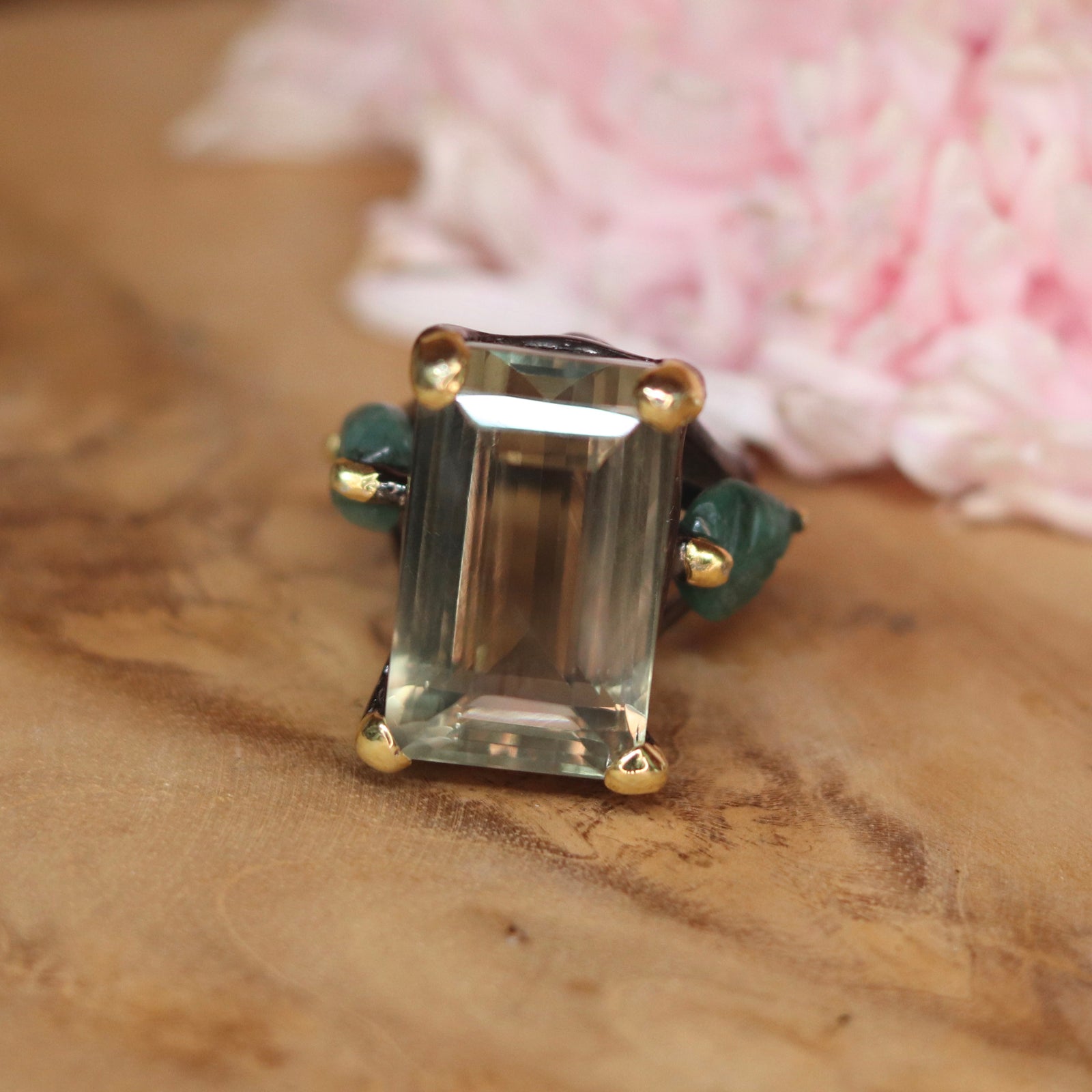 Green Amethyst Sterling Silver Ring Sz 8 - The Spirit of Life