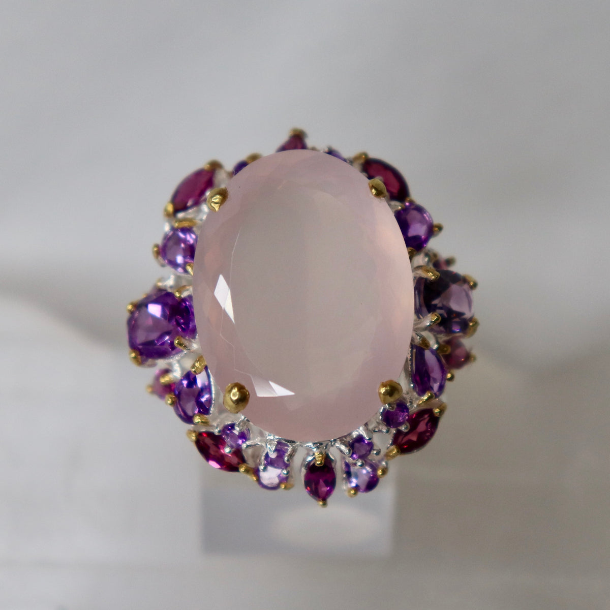 Rose Quartz Sterling Silver Ring Sz 9 - The Spirit of Life