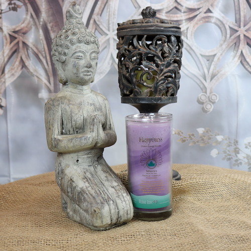 Meditation Yoga Reiki Pillar Sahasrara Chakra Candle ( Happiness ) - The Spirit of Life