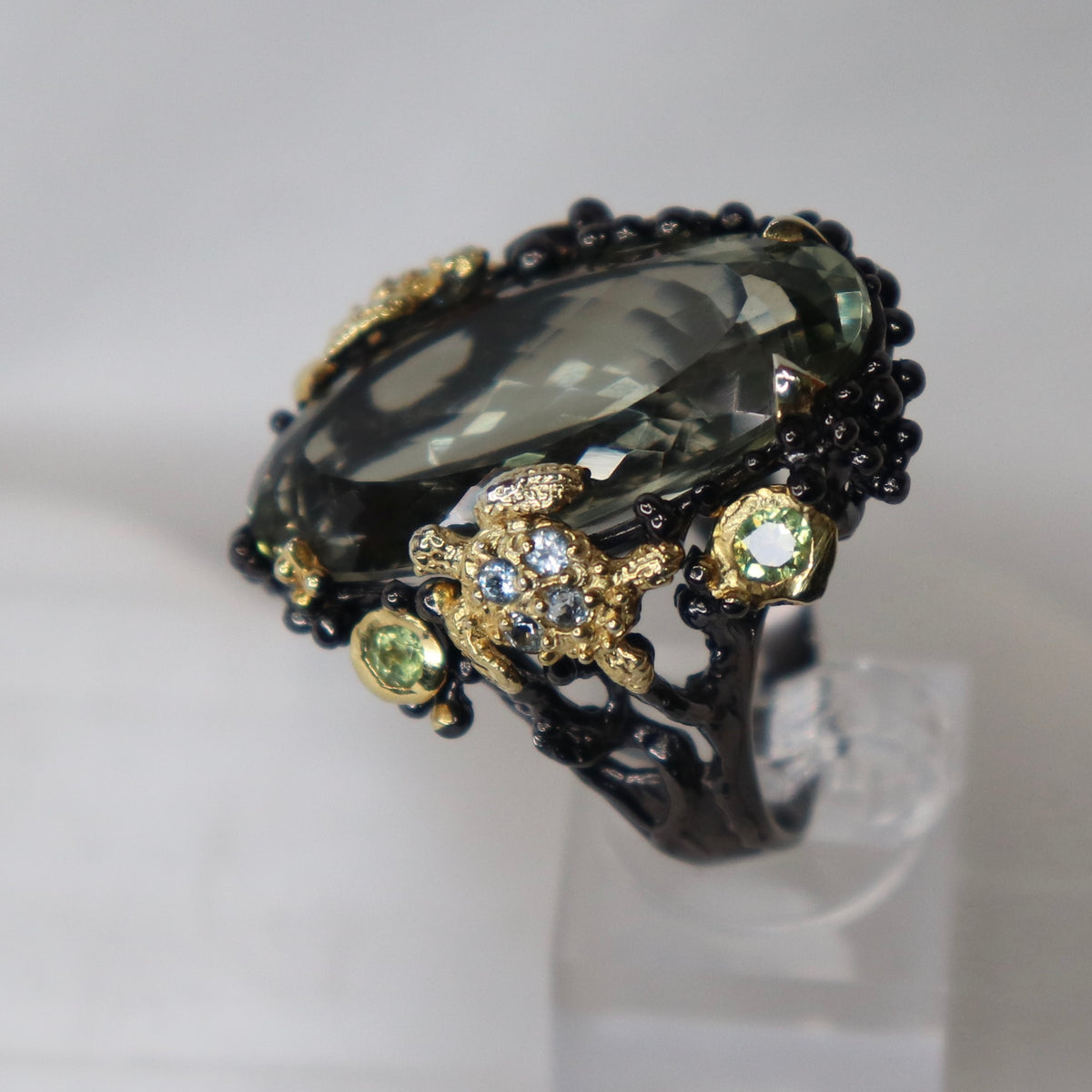 Green Amethyst Sterling Silver Ring Sz 7.75 - The Spirit of Life