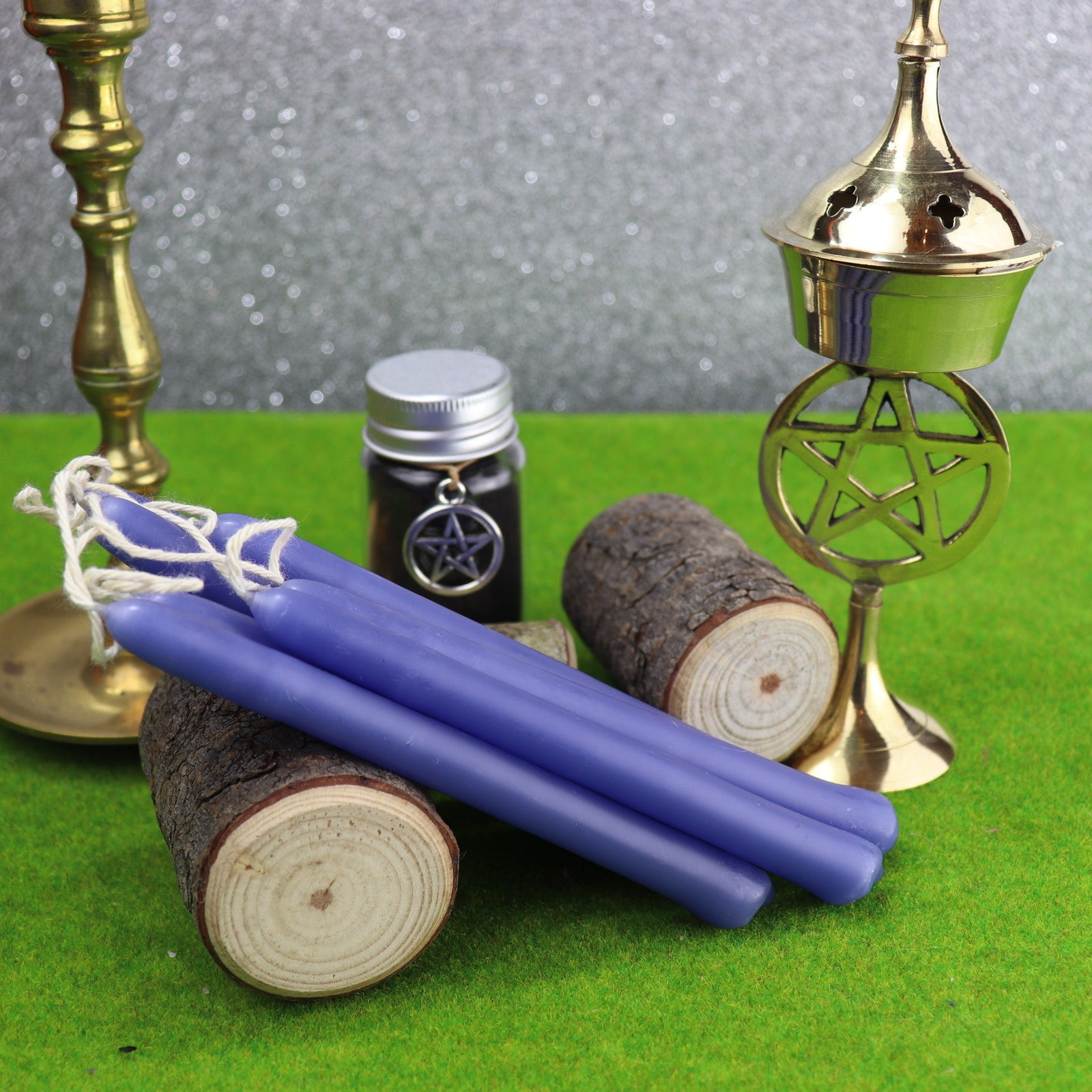 Blue Hand Made 2 hours altar candle 6 Pack - The Spirit of Life