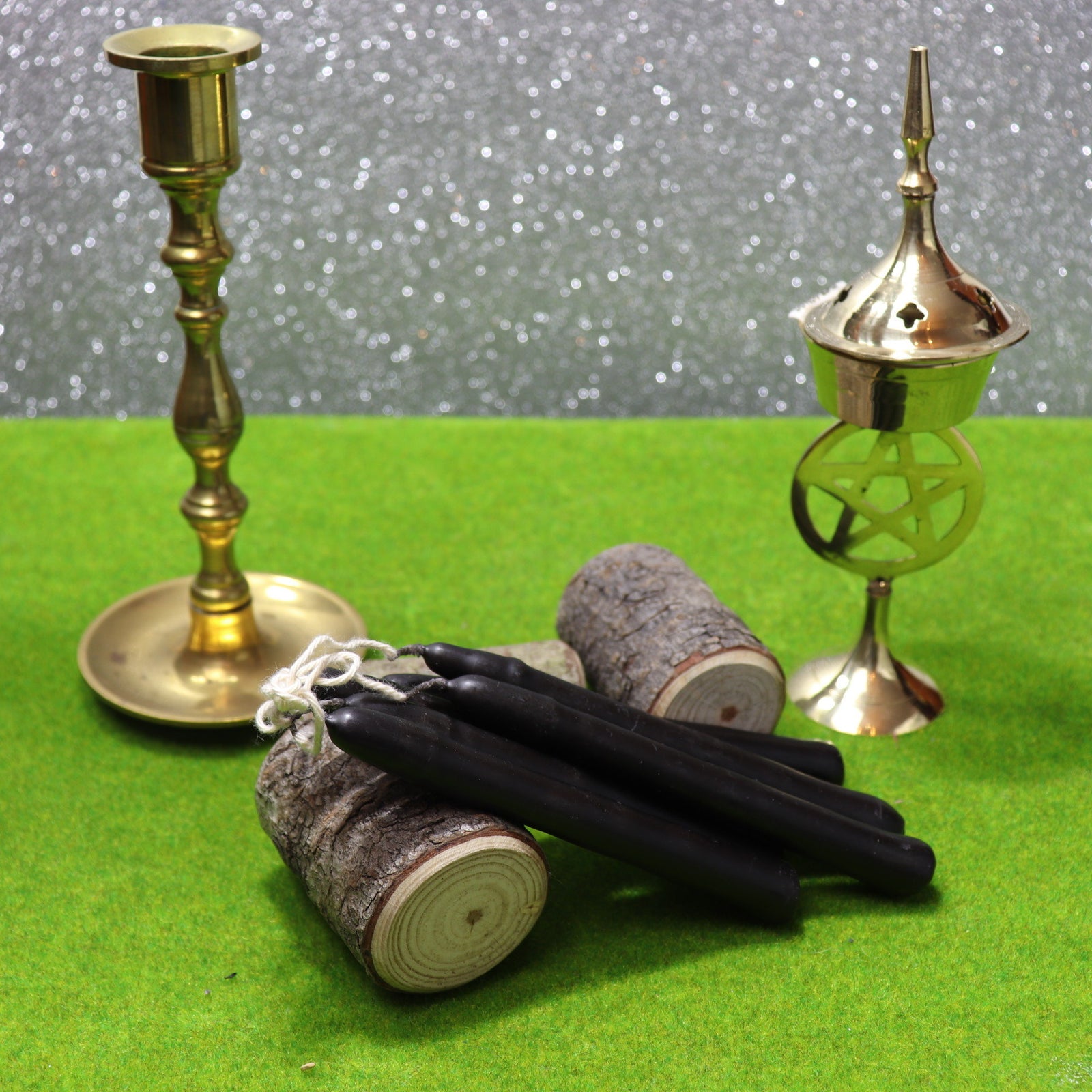 Black Hand Made 2 hours altar pillar candle- 6 Pack - The Spirit of Life