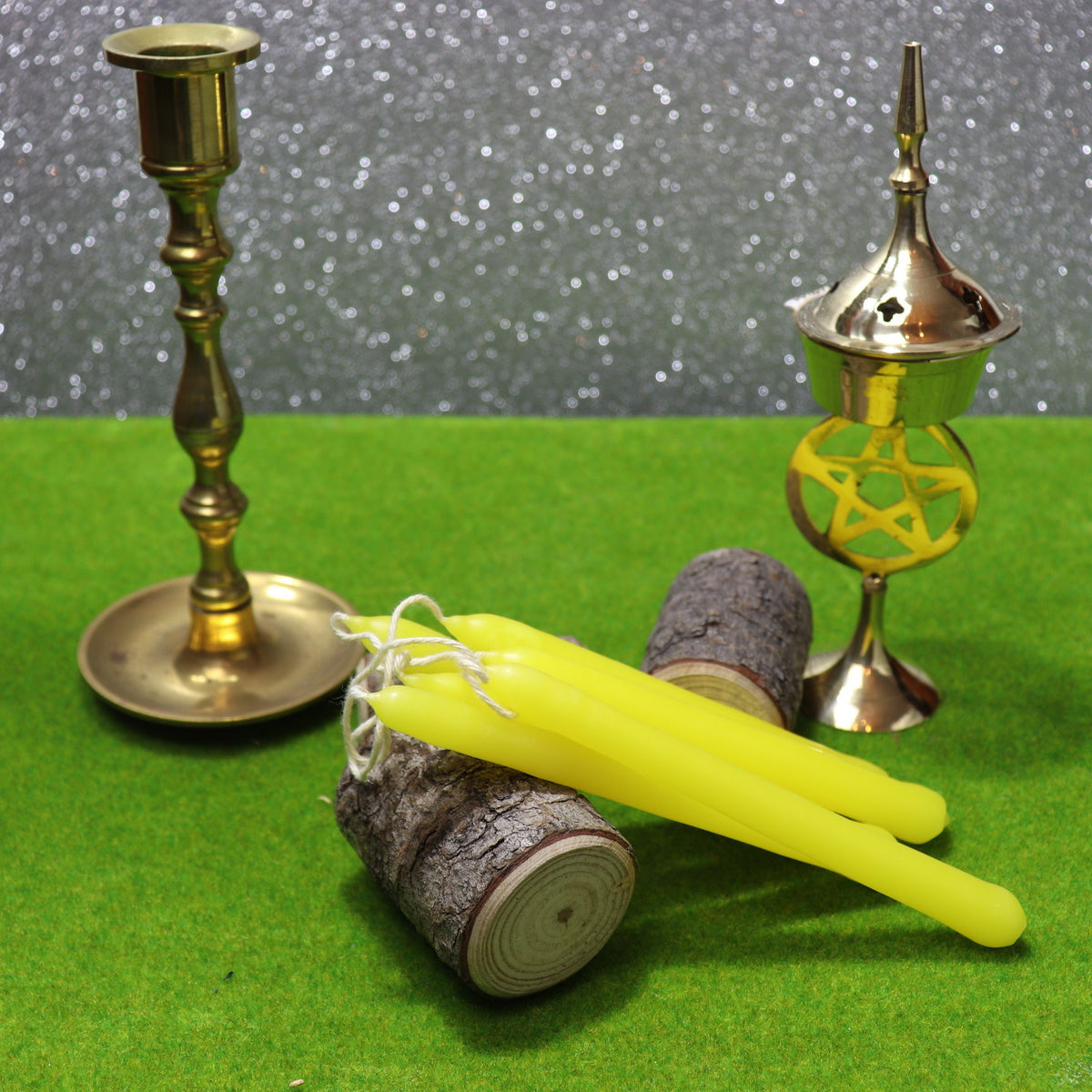 Yellow Hand Made 2 hours altar pillar candle- 6 Pack - The Spirit of Life