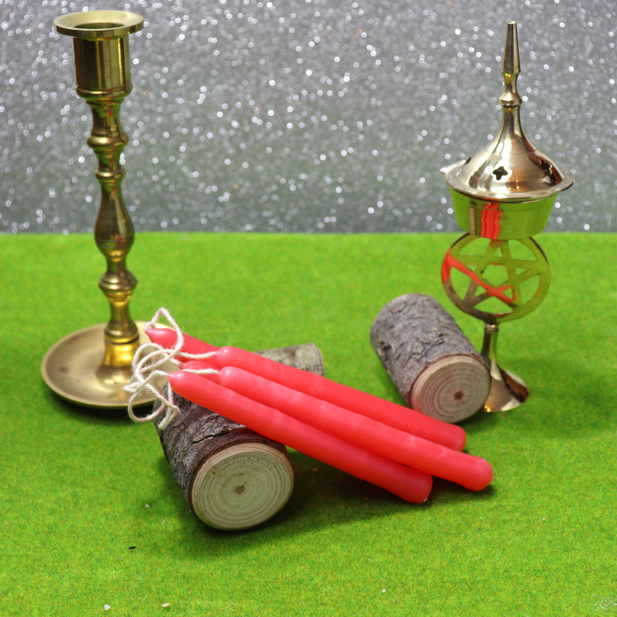 Red Hand Made 2 hours altar pillar candle- 6 Pack - The Spirit of Life