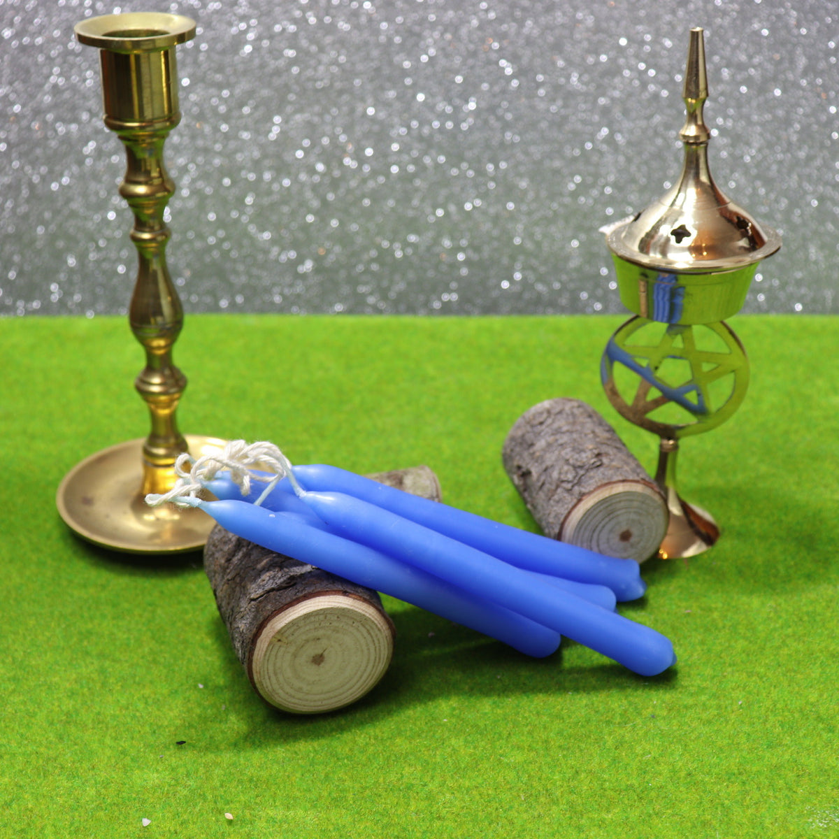 Light Blue Hand Made 2 hours altar pillar candle- 6 Pack - The Spirit of Life