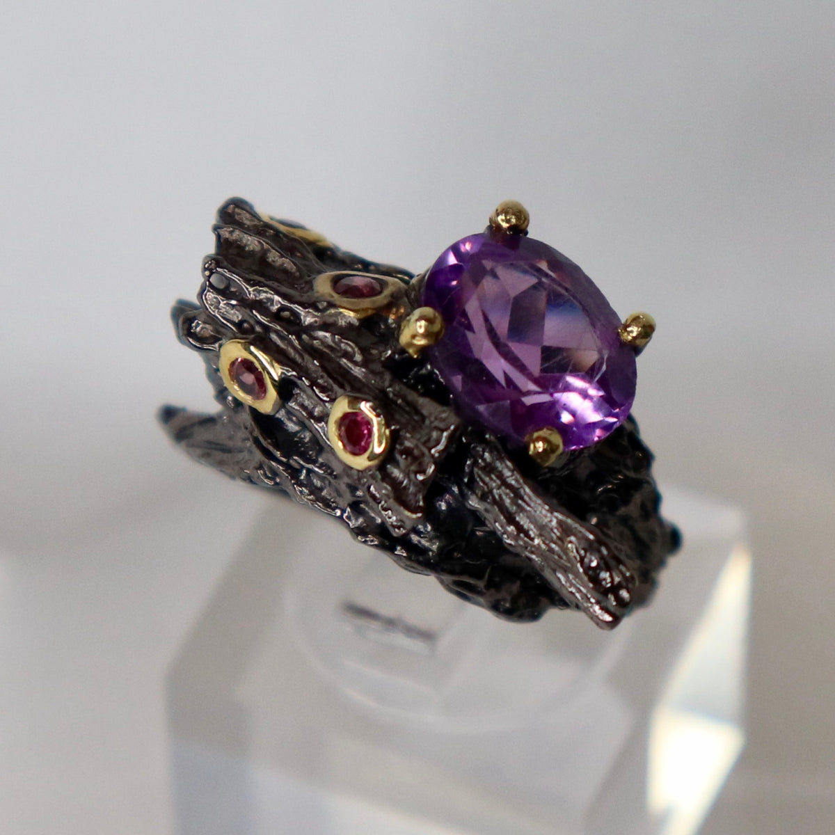 Amethyst Sterling Silver Ring Sz 8.5 - The Spirit of Life