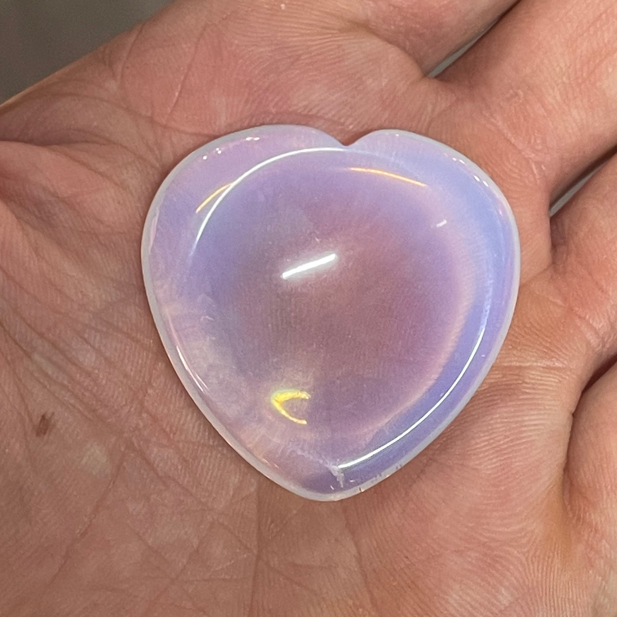 Opalite Heart Palm Stone - The Spirit of Life