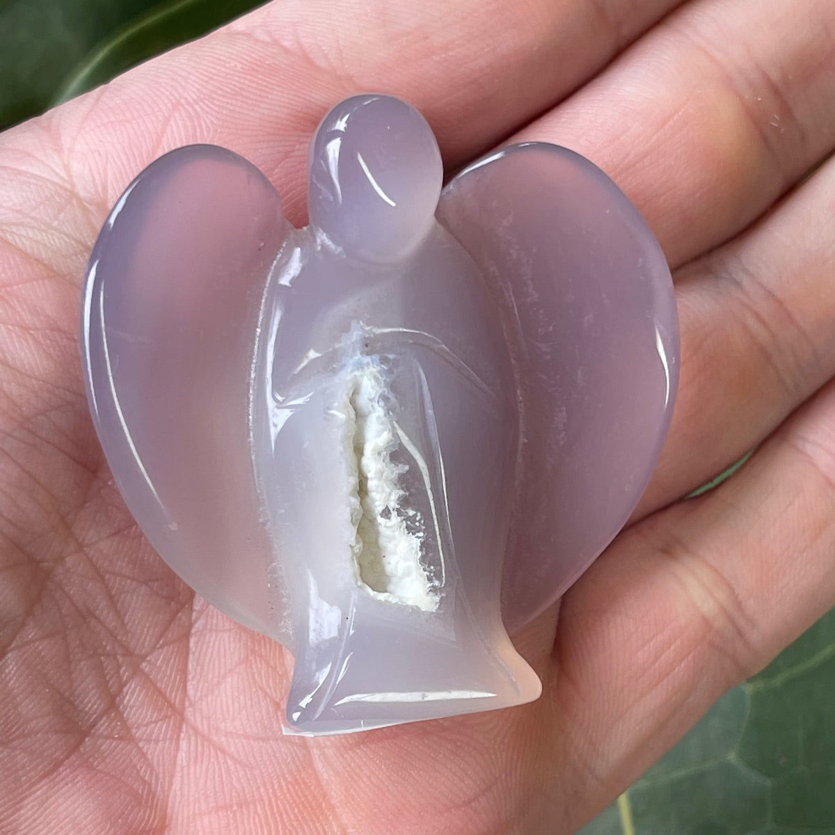 Stunning Hand Carved Agate Angel with natural Geode