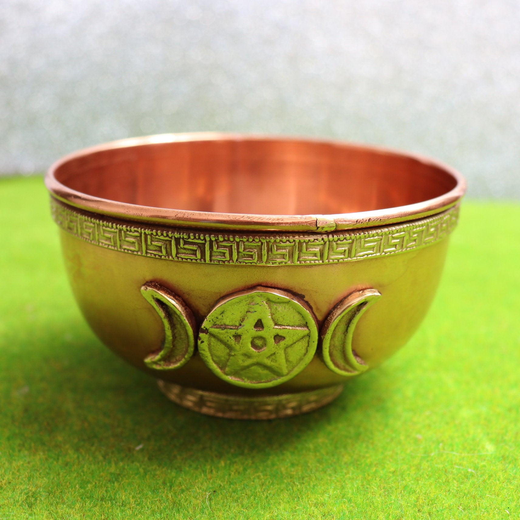 10cm Triple Moon Copper Offering Bowl - The Spirit of Life