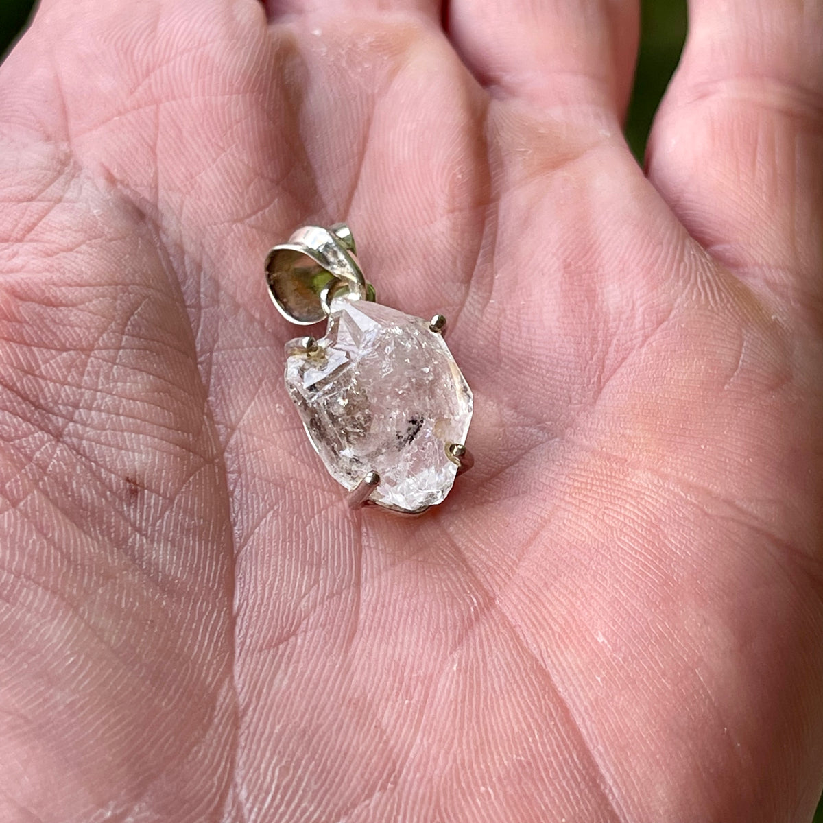 Bespoke Sterling Sliver Herkimer Diamond Pendant HDP4