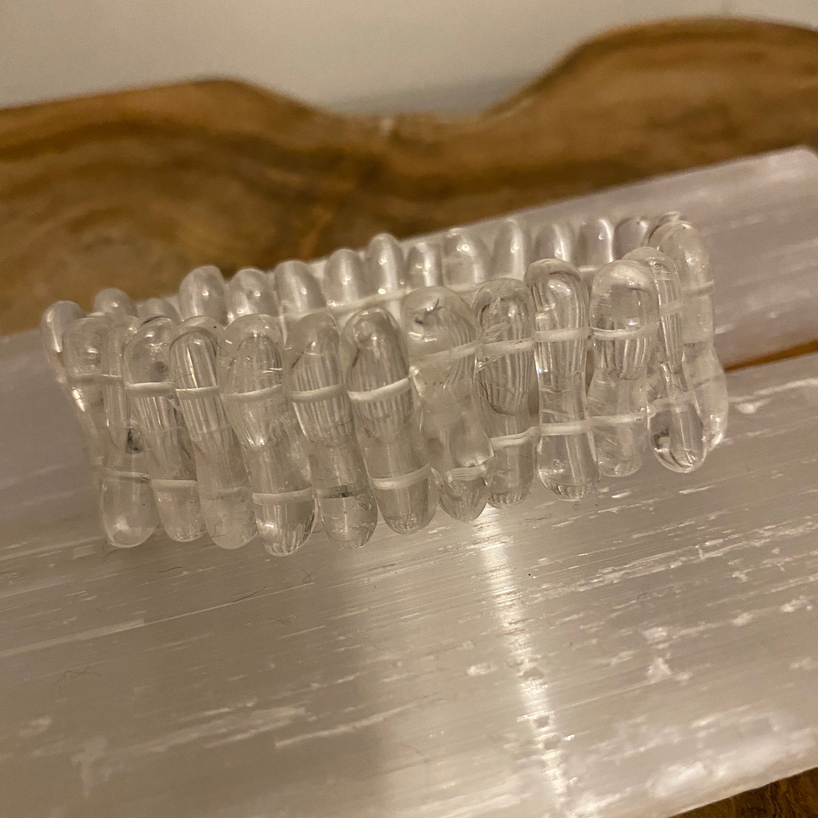 Clear Quartz Long Bead Bracelet - The Spirit of Life