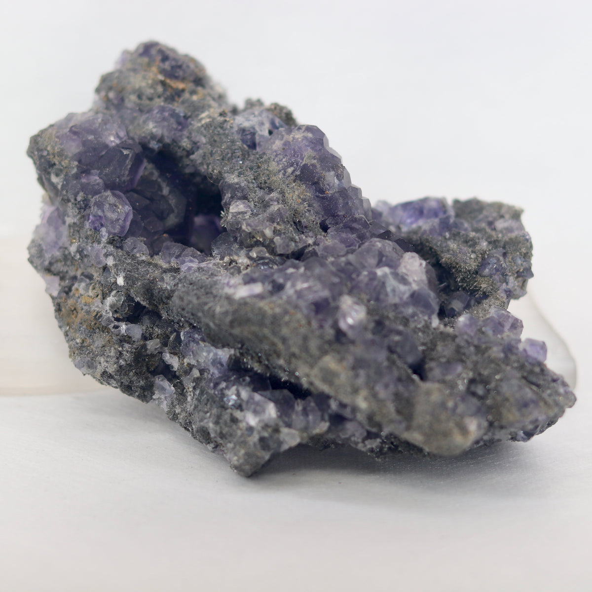 Purple cube Fluorite Cluster on Matrix - The Spirit of Life
