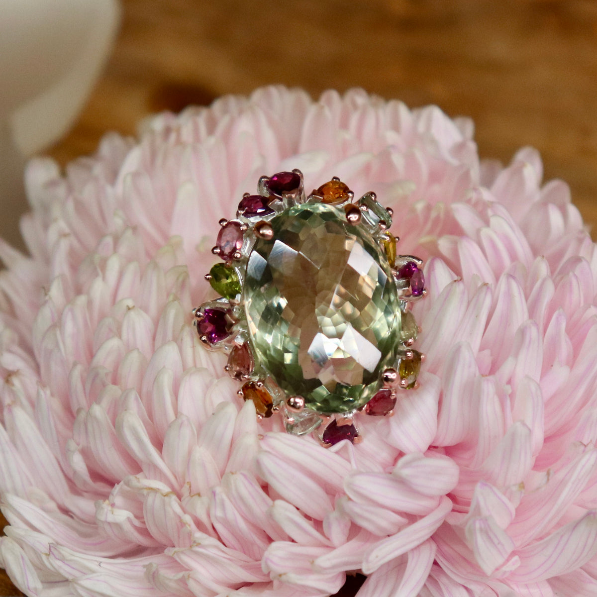 Green Amethyst Sterling Silver Ring Sz 8.75 - The Spirit of Life