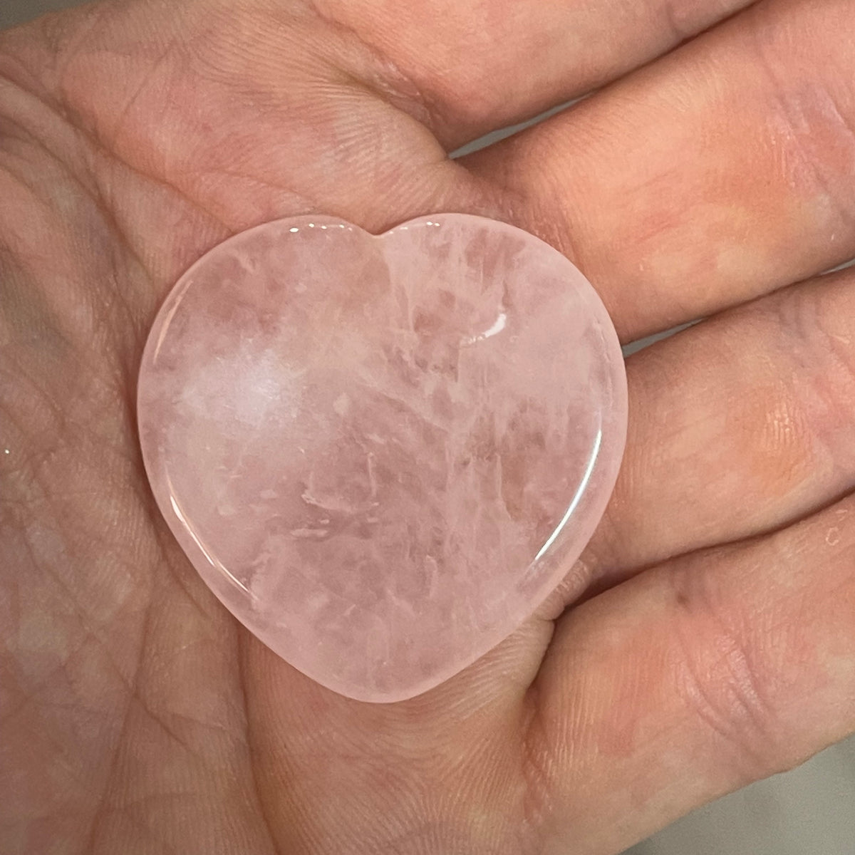 Rose Quartz Heart Palm Stone - The Spirit of Life