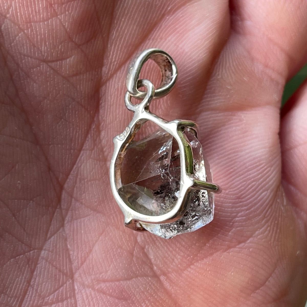 Bespoke Sterling Sliver Herkimer Diamond Pendant HDR31