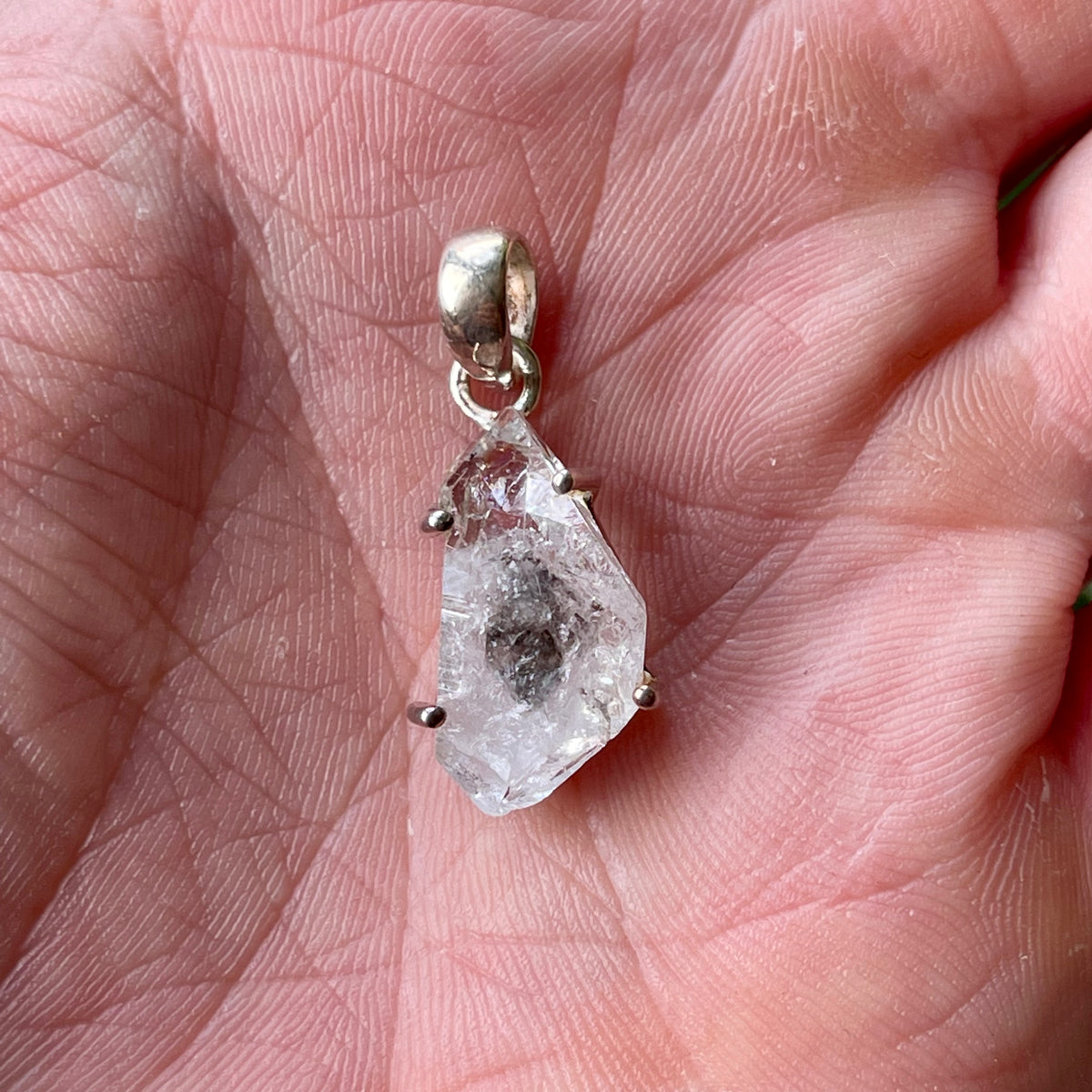 Bespoke Sterling Sliver Herkimer Diamond Pendant HDR62