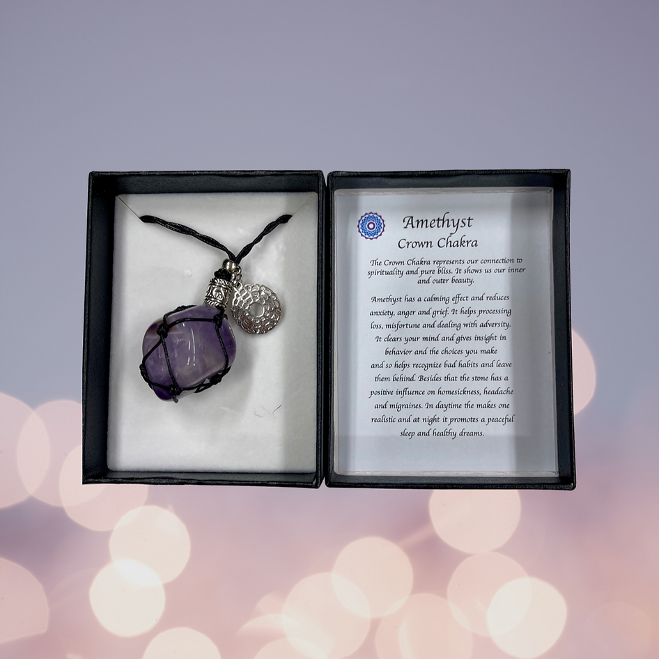 Amethyst, Crown Chakra Necklace - The Spirit of Life