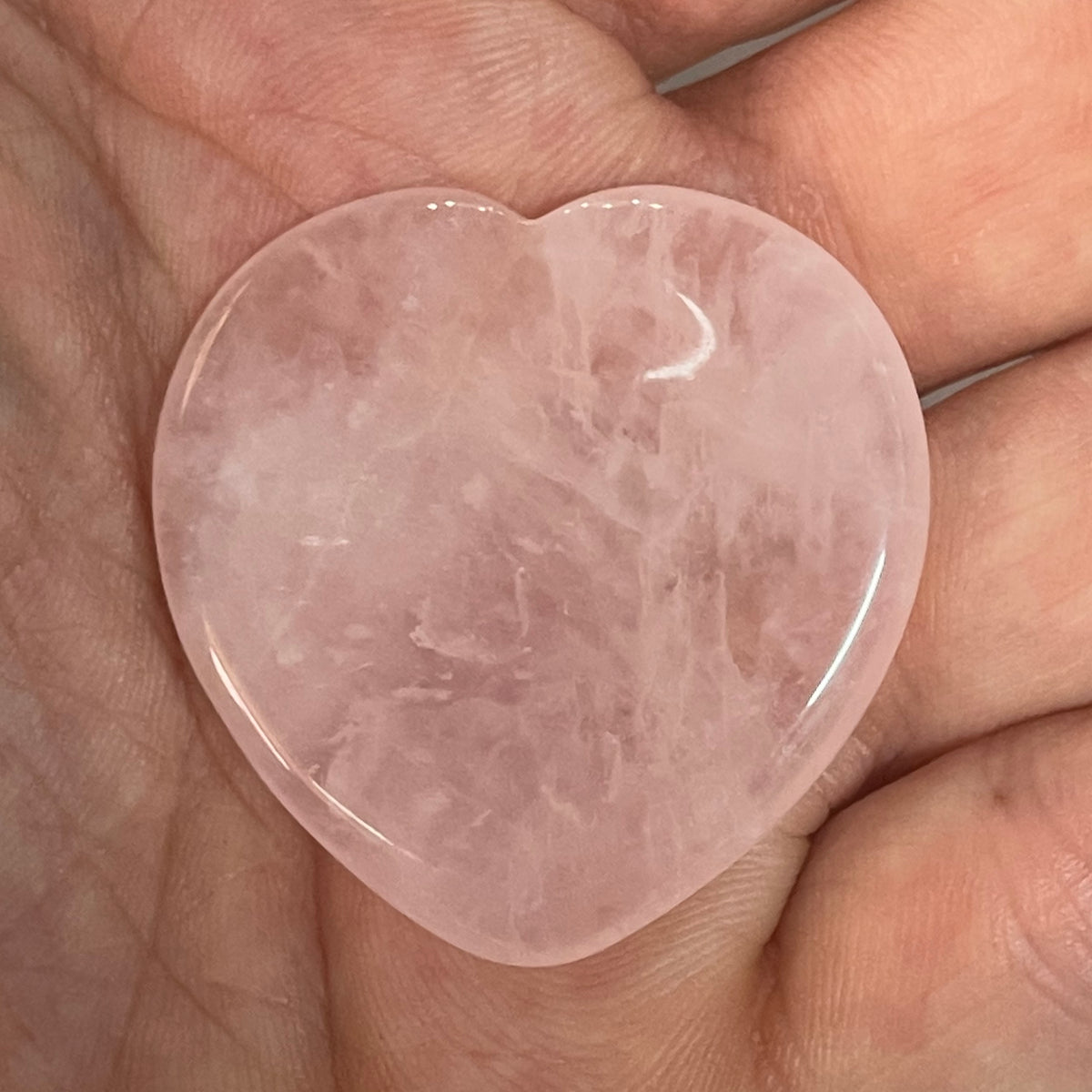Rose Quartz Heart Palm Stone - The Spirit of Life