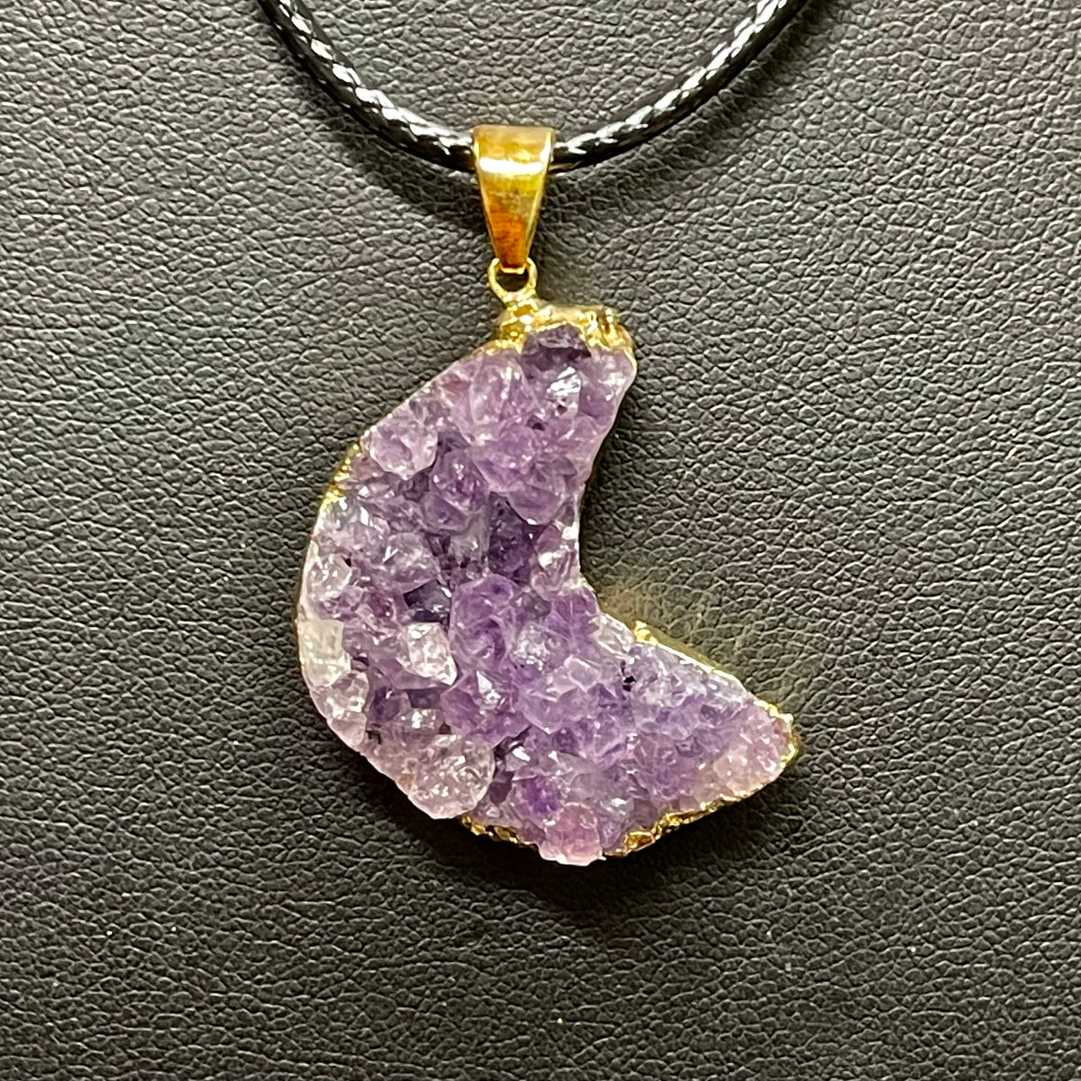 Amethyst Moon Cluster Pendant