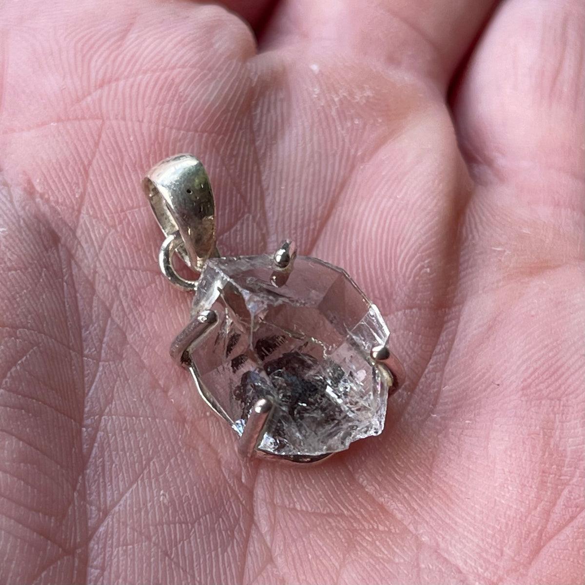 Bespoke Sterling Sliver Herkimer Diamond Pendant HDR31
