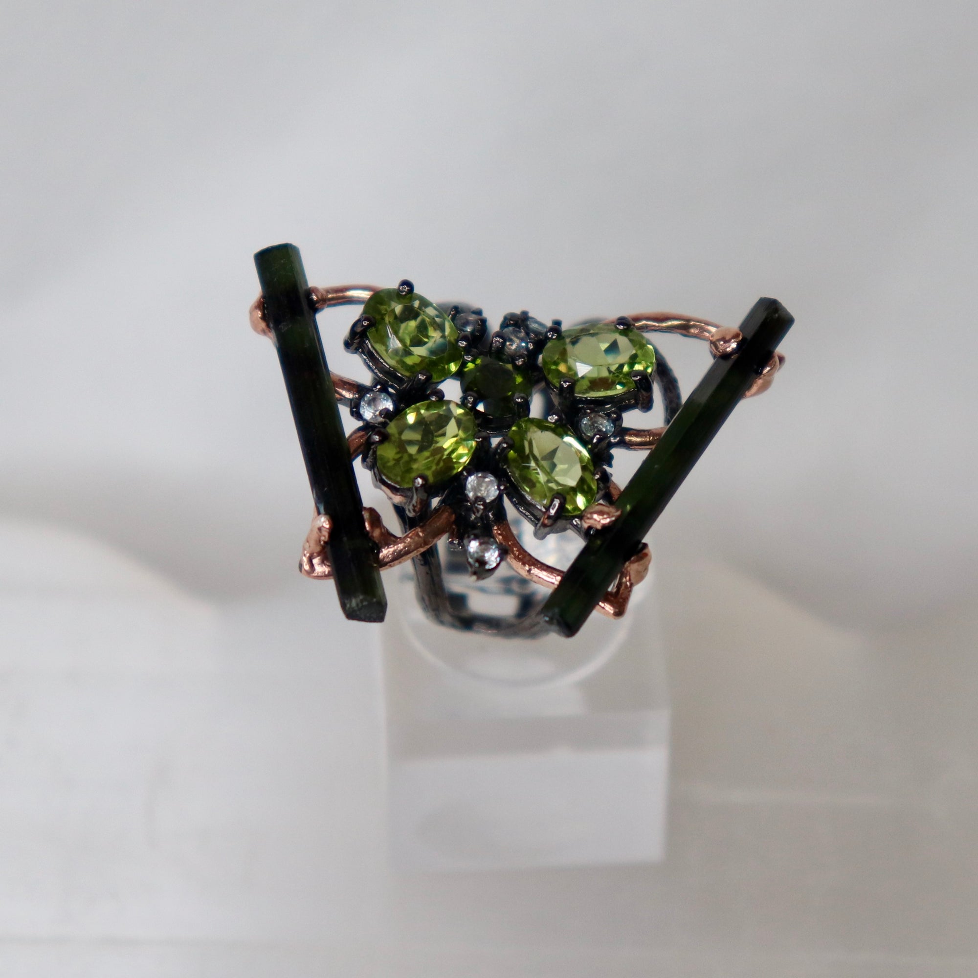 Tourmaline Butterfly Sterling Silver Ring Sz 8 - The Spirit of Life