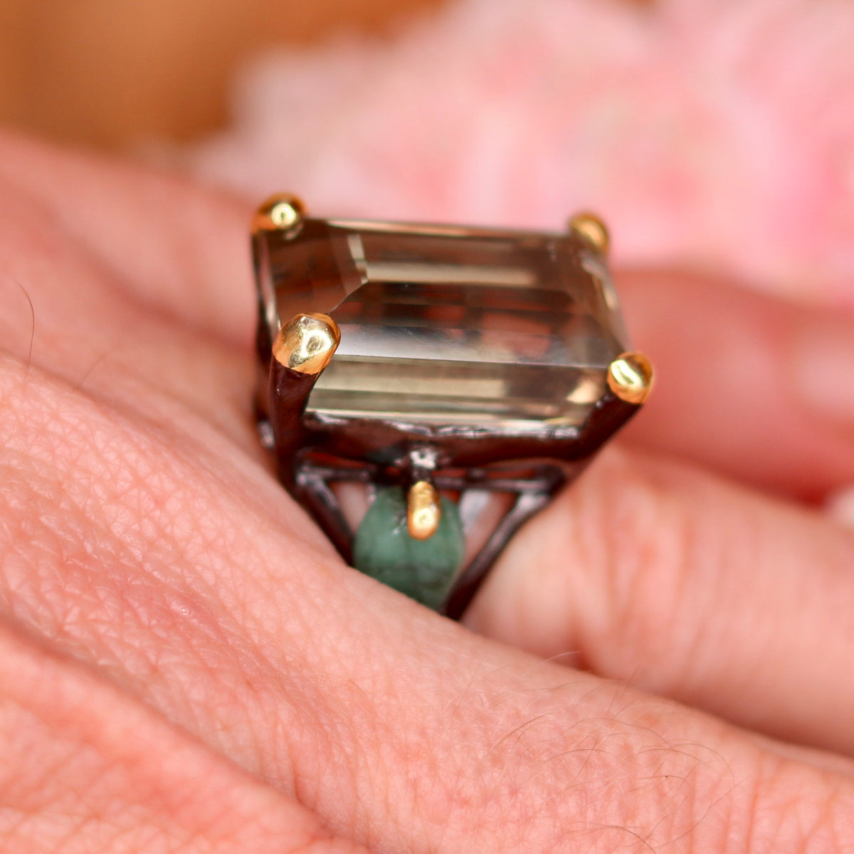 Green Amethyst Sterling Silver Ring Sz 8 - The Spirit of Life