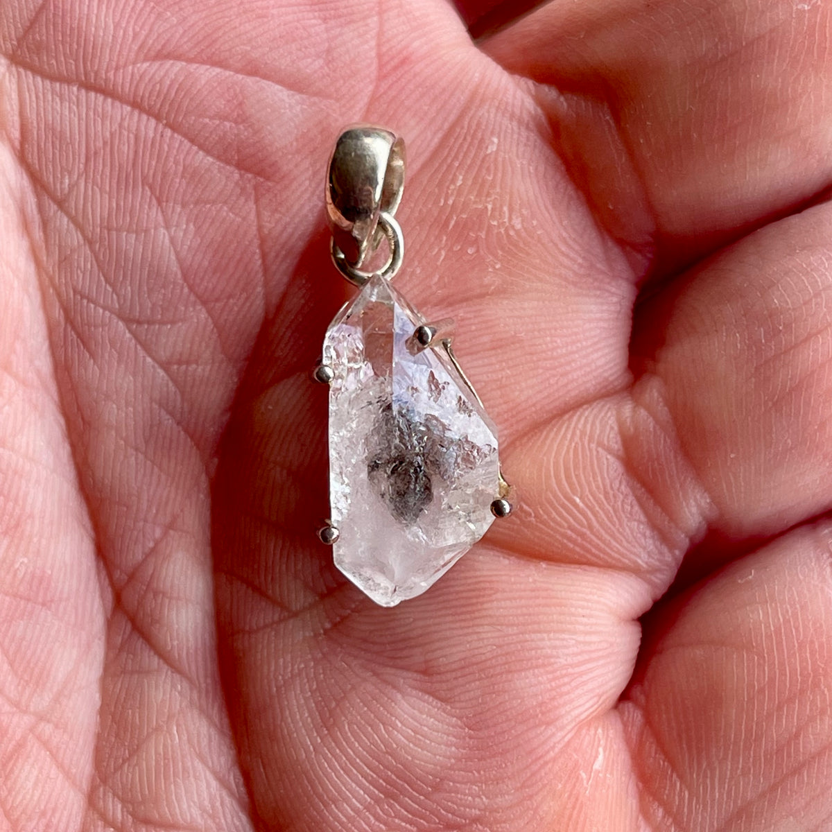 Bespoke Sterling Sliver Herkimer Diamond Pendant HDR62