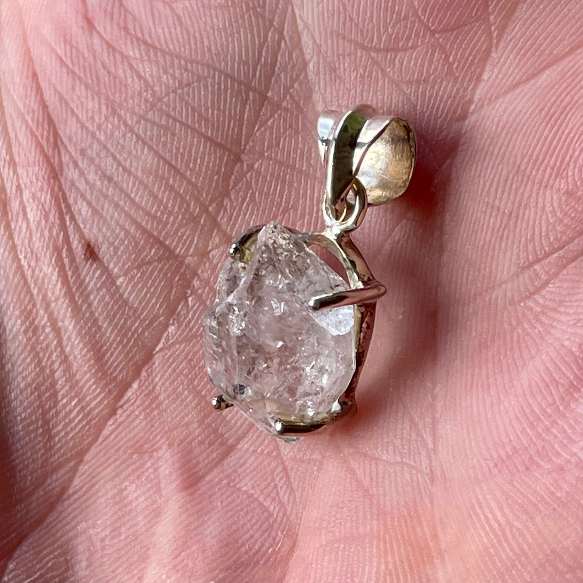 Bespoke Sterling Sliver Herkimer Diamond Pendant HDP4