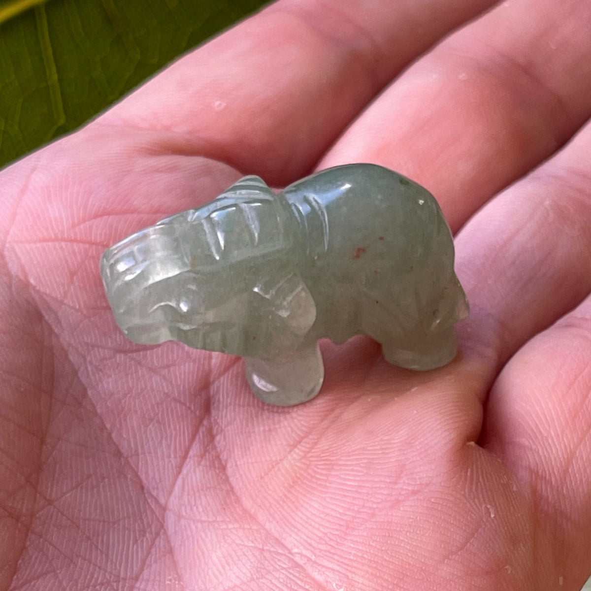 Green Aventurine Elephant Carving 18g