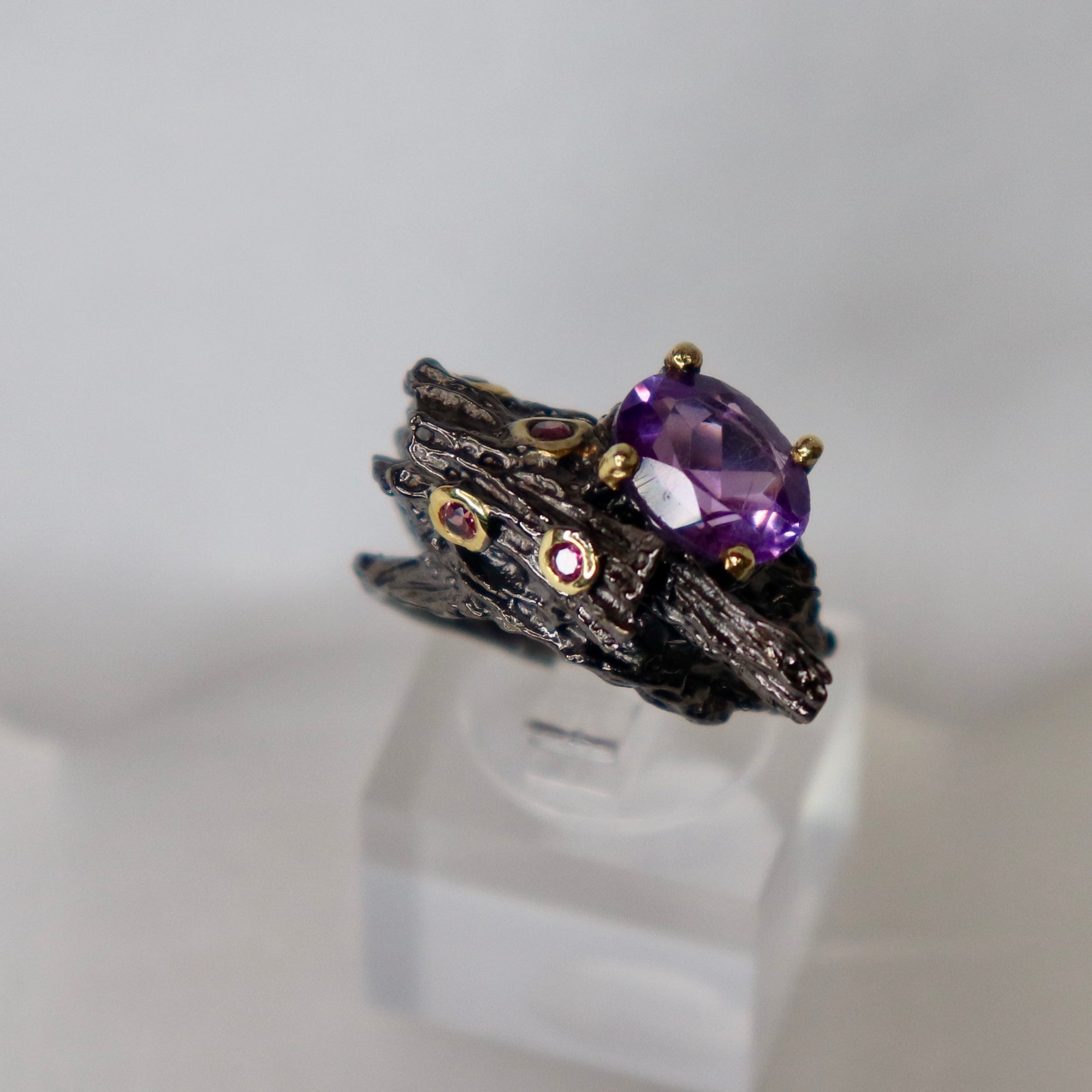 Amethyst Sterling Silver Ring Sz 8.5 - The Spirit of Life