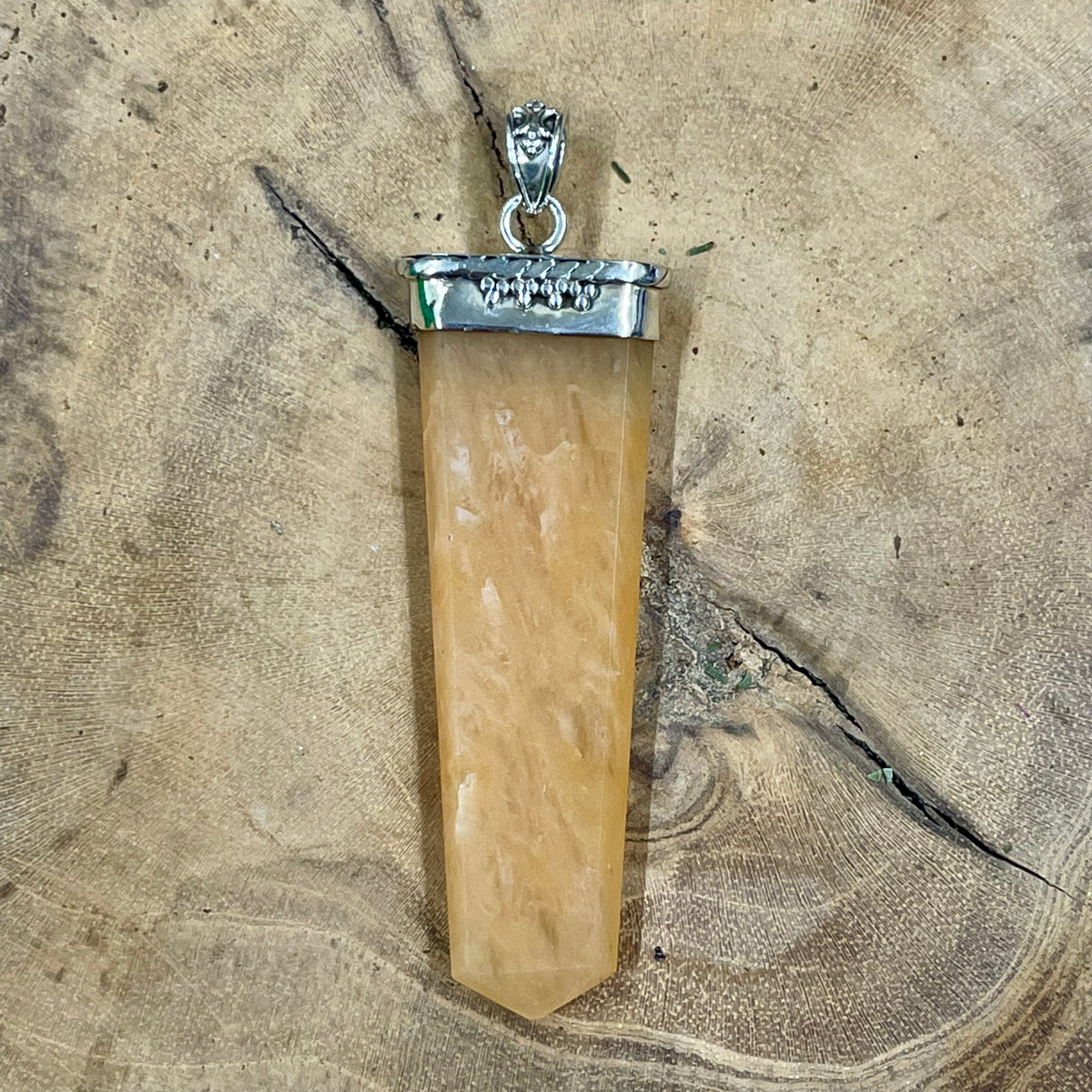 Sterling Silver Orange Aventurine Pendant