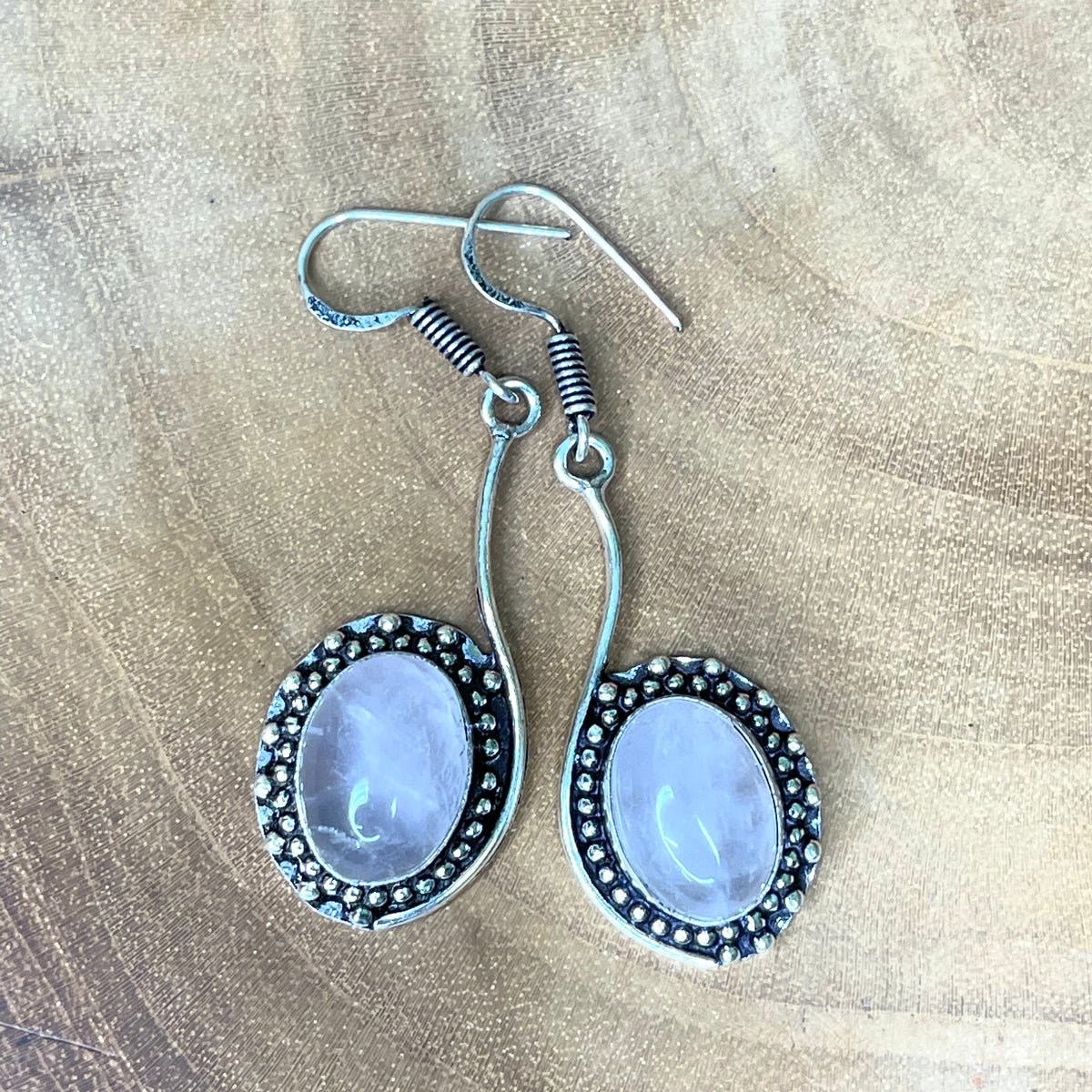 Bespoke Rose Quartz Earrings - The Spirit of Life