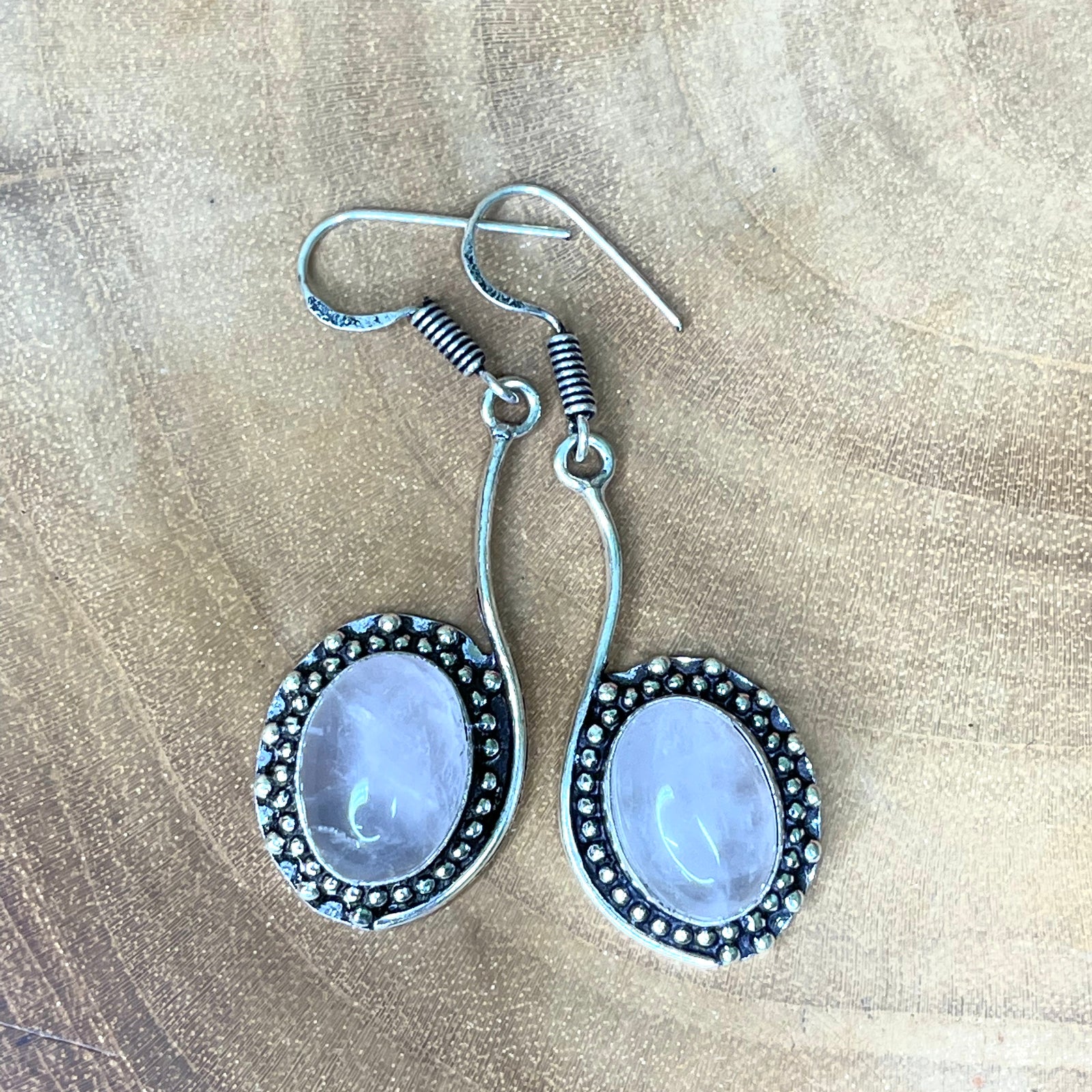 Bespoke Rose Quartz Earrings - The Spirit of Life