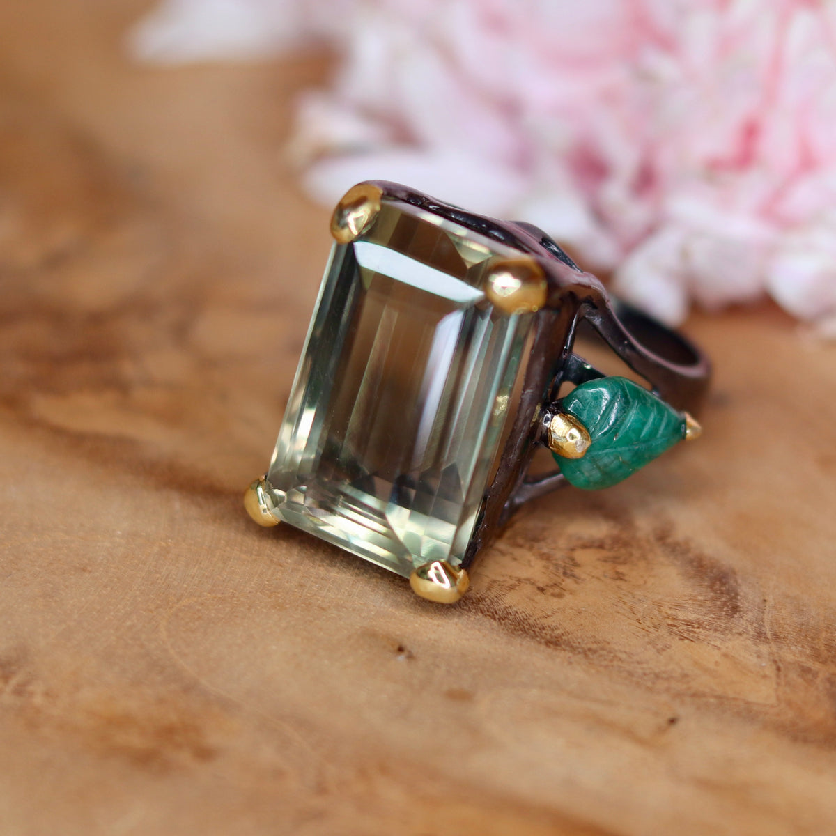 Green Amethyst Sterling Silver Ring Sz 8 - The Spirit of Life