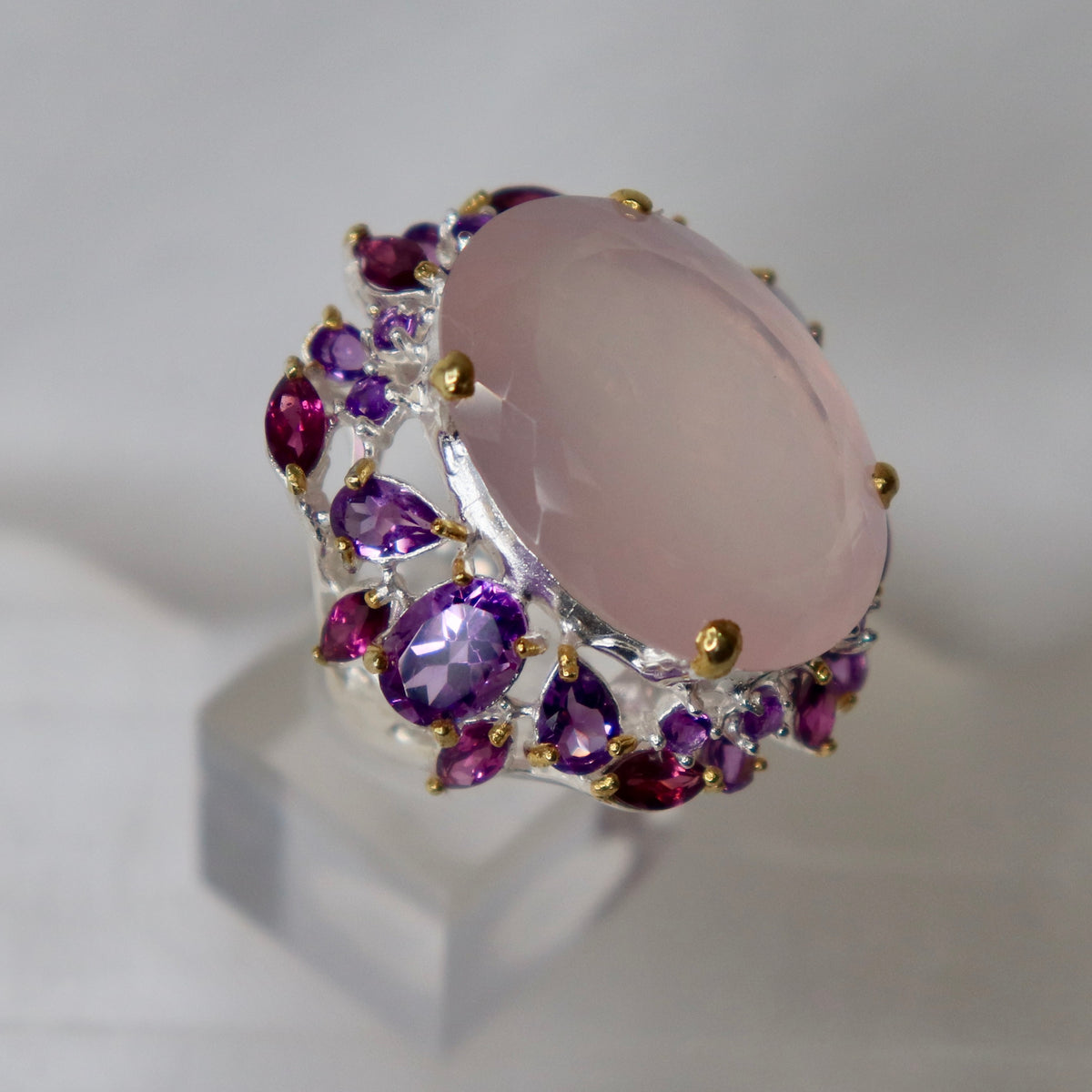 Rose Quartz Sterling Silver Ring Sz 9 - The Spirit of Life