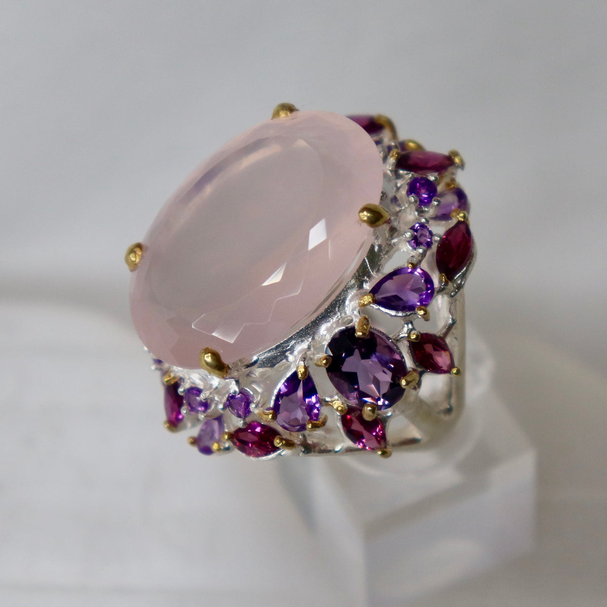 Rose Quartz Sterling Silver Ring Sz 9 - The Spirit of Life