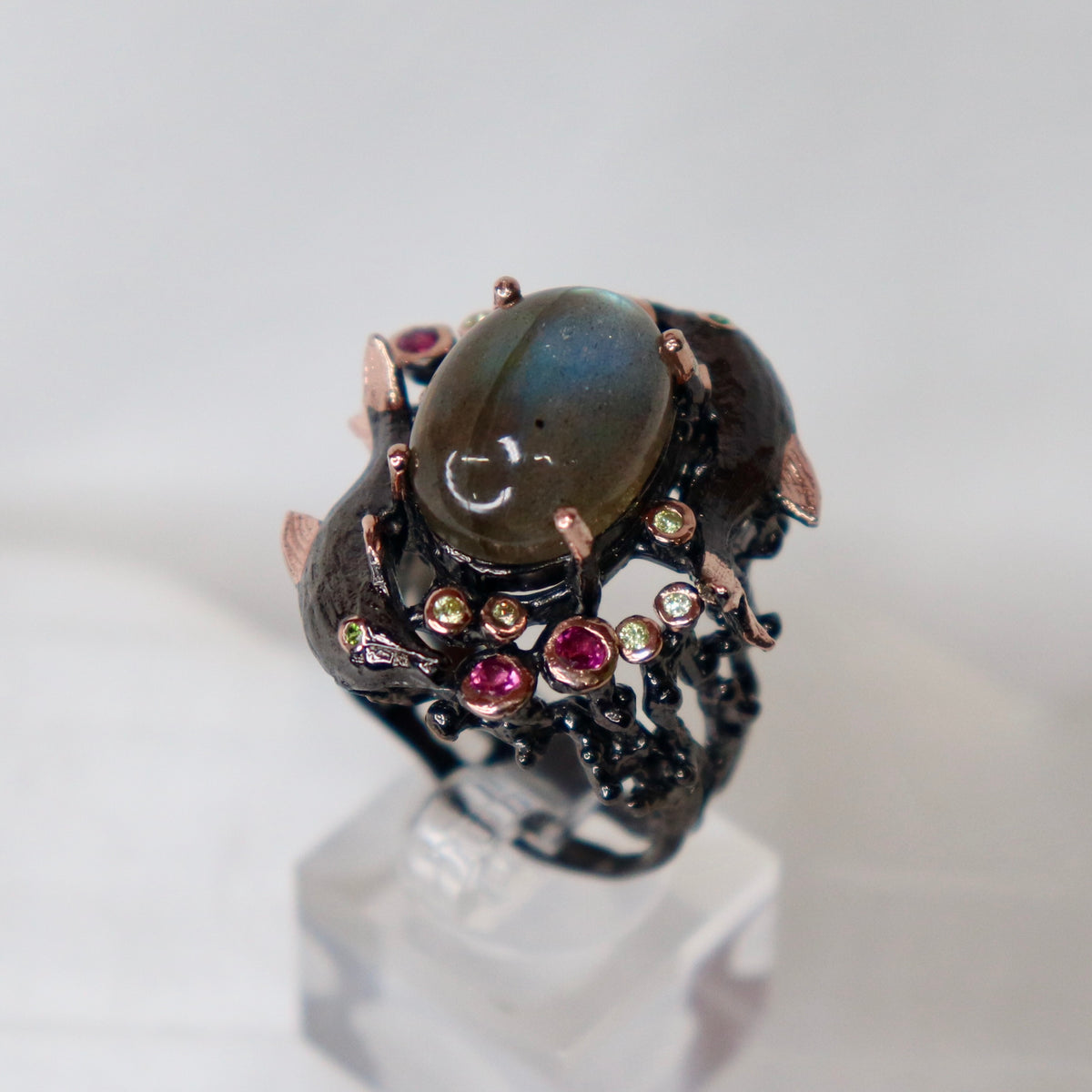 Labradorite Dolphin Sterling Silver Ring Sz 9 - The Spirit of Life