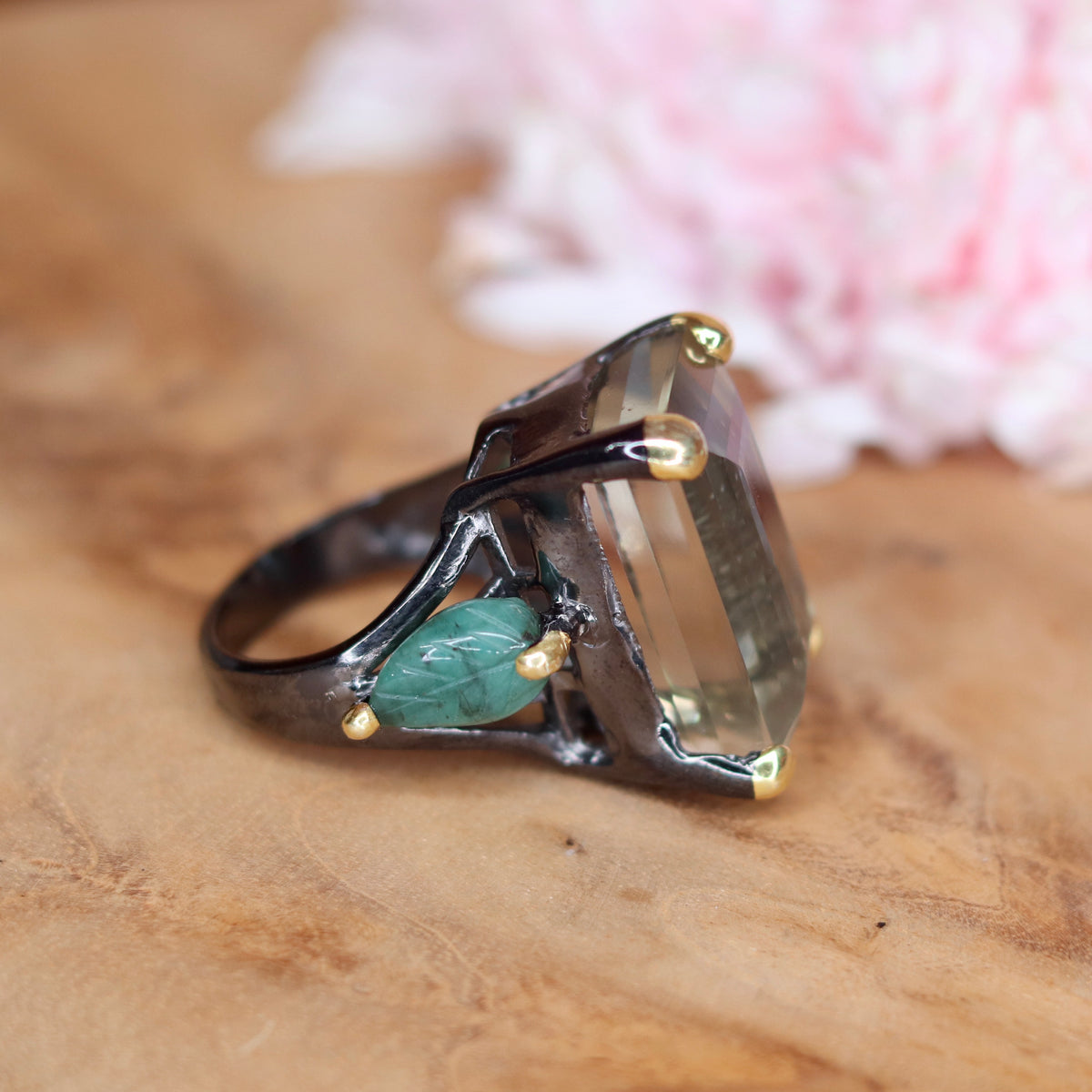 Green Amethyst Sterling Silver Ring Sz 8 - The Spirit of Life