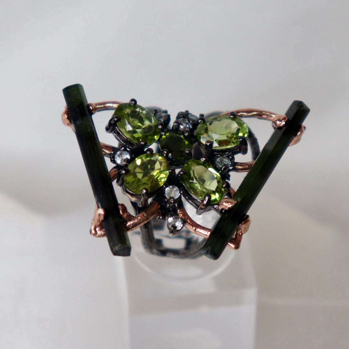 Tourmaline Butterfly Sterling Silver Ring Sz 8 - The Spirit of Life