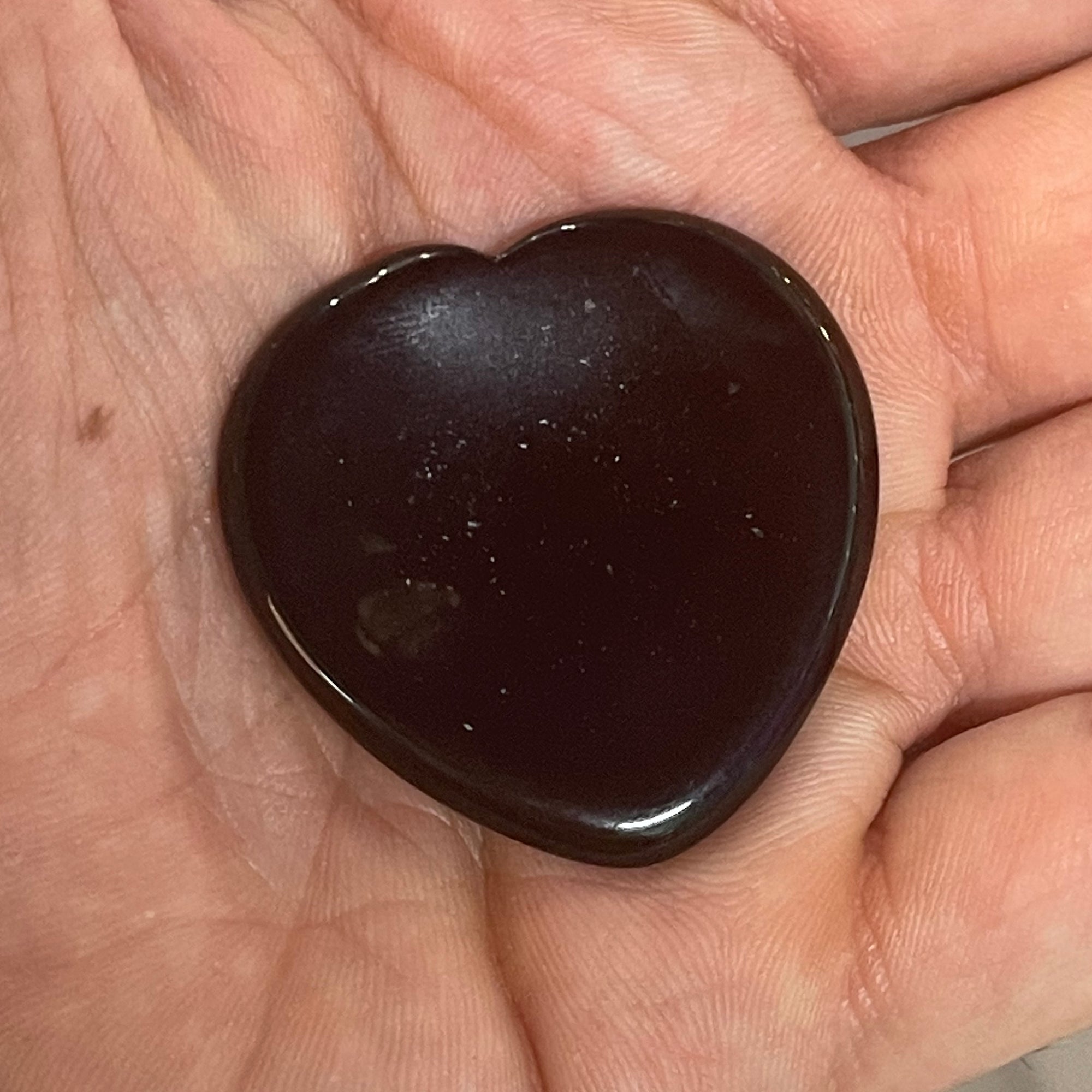 Black Obsidian Heart Palm Stone - The Spirit of Life