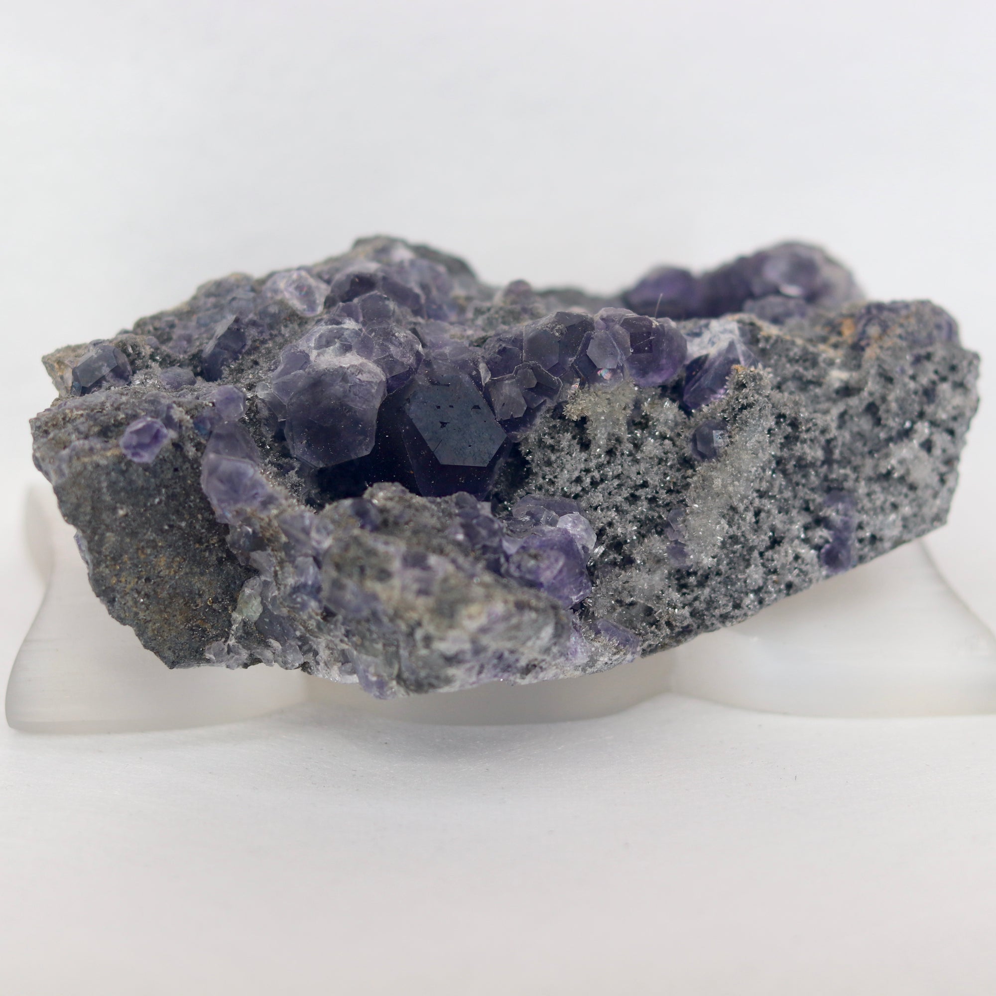 Purple cube Fluorite Cluster on Matrix - The Spirit of Life