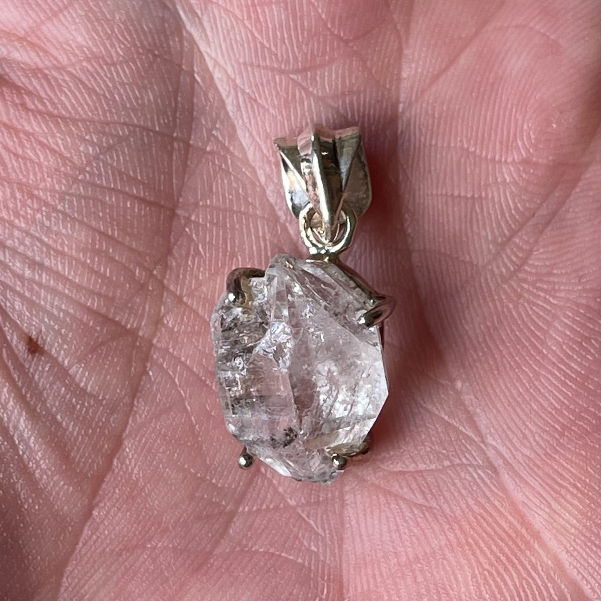 Bespoke Sterling Sliver Herkimer Diamond Pendant HDP4