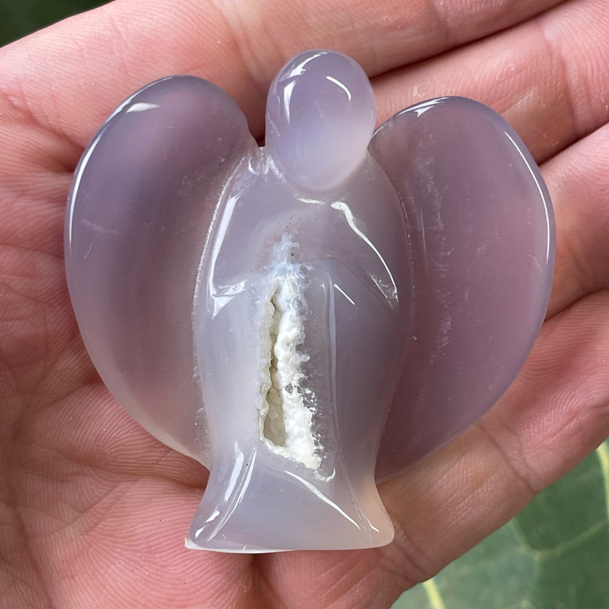 Stunning Hand Carved Agate Angel with natural Geode
